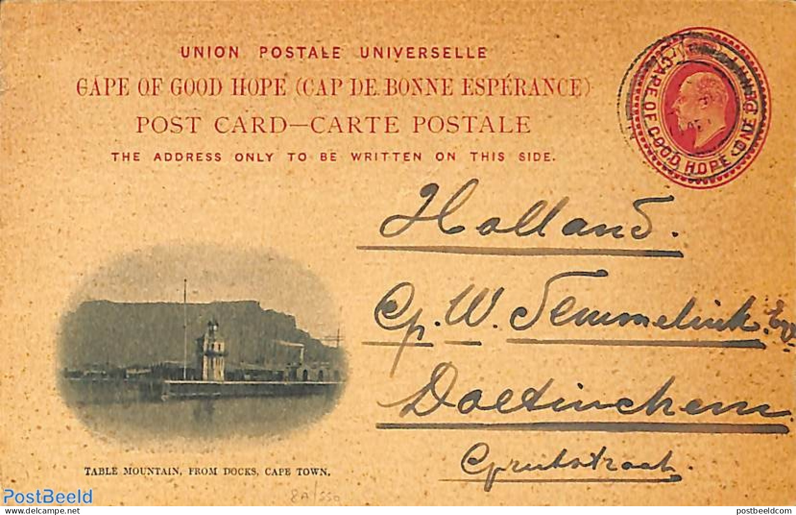 Cape Of Good Hope 1903 Illustrated Postcard 1d, Cape Town Lighthouse, Postal History, Various - Lighthouses & Safety A.. - Leuchttürme