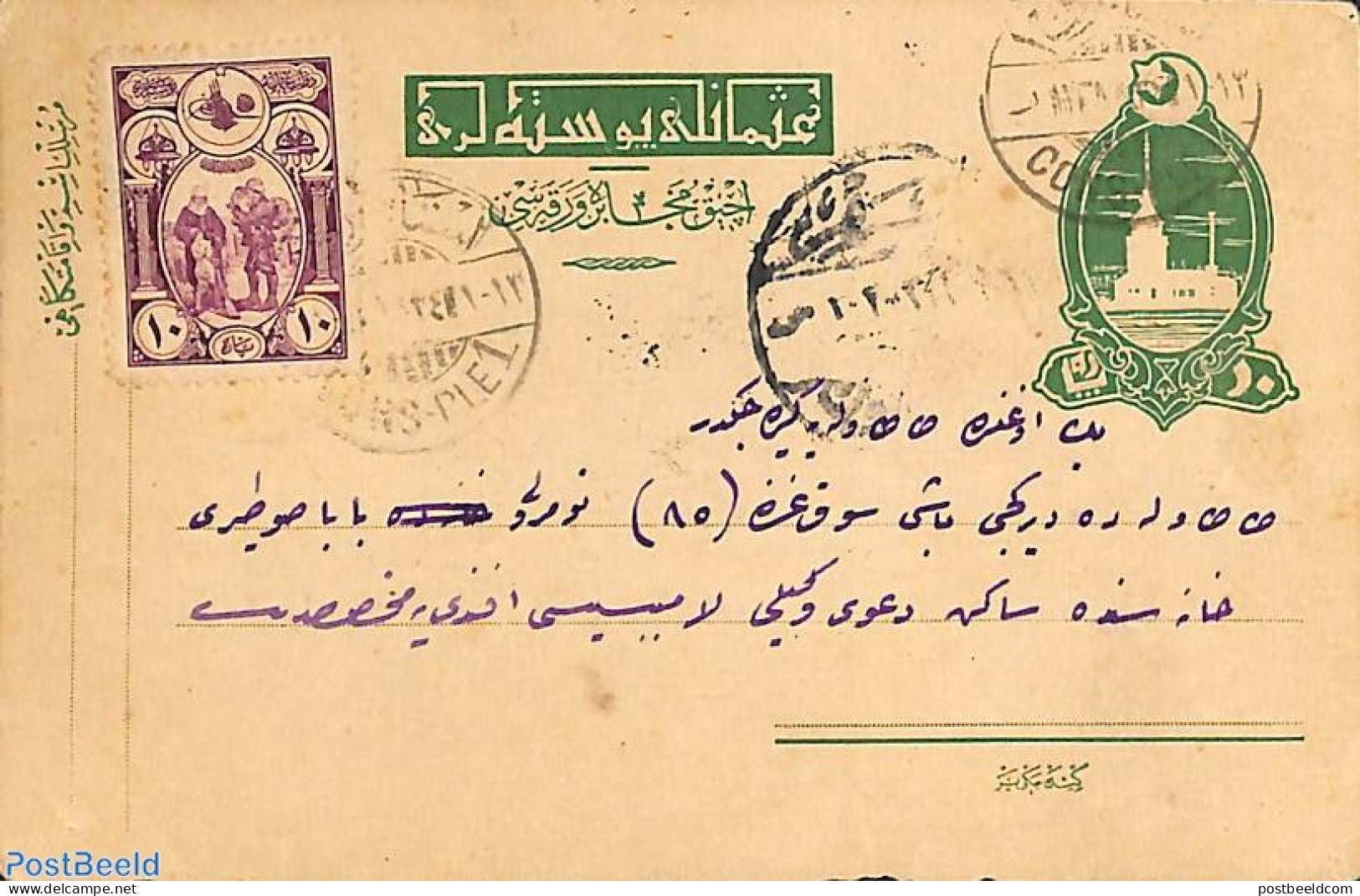 Türkiye 1910 Postcard, Used, Used Postal Stationary, Various - Lighthouses & Safety At Sea - Storia Postale