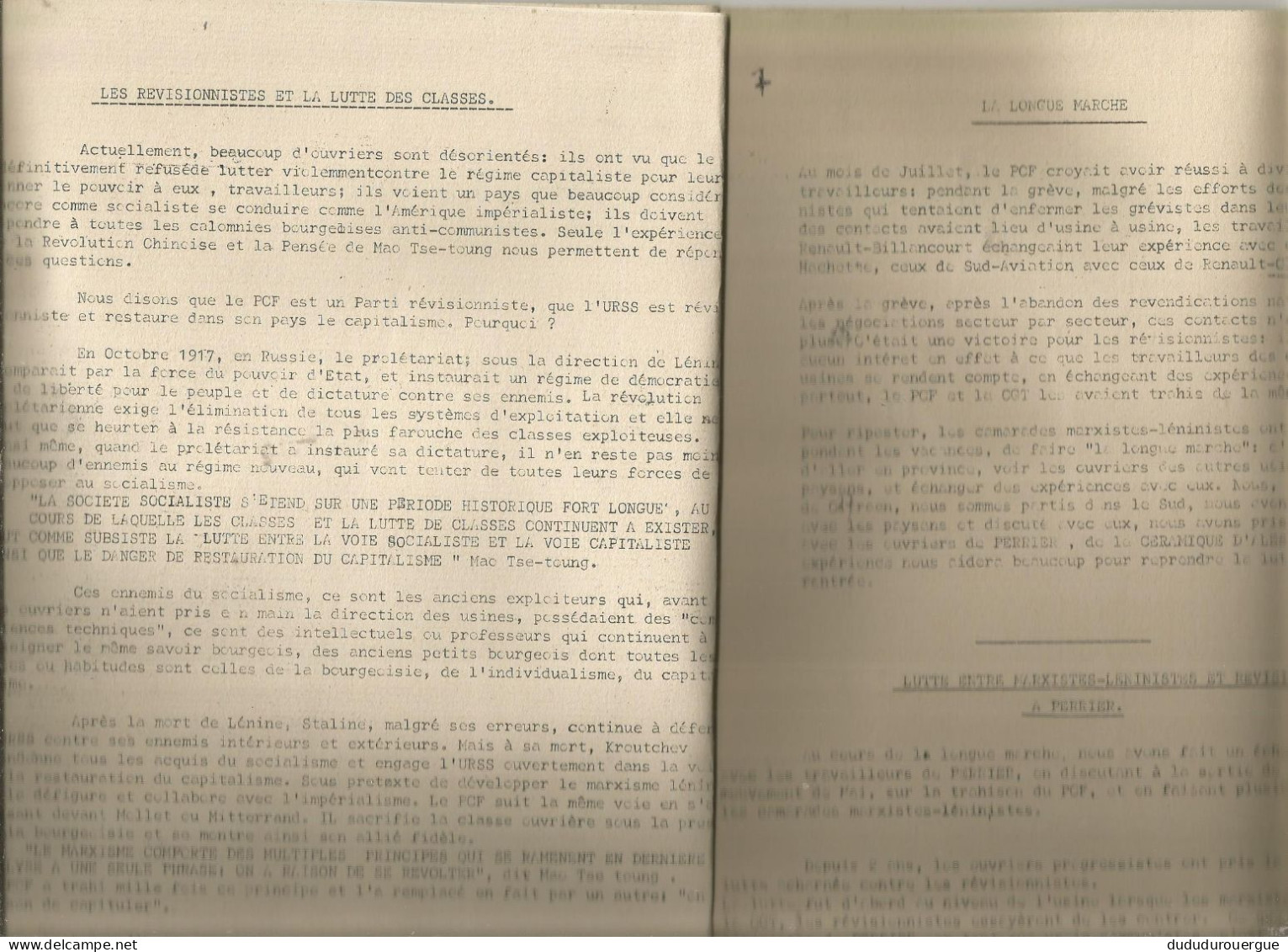 CITROEN ; PROPAGANDE DU GROUPE COMMUNISTE ARME DE LA PENSEE DE MAO - TSE - TOUNG , LE DRAPEAU ROUGE - 1950 - Nu