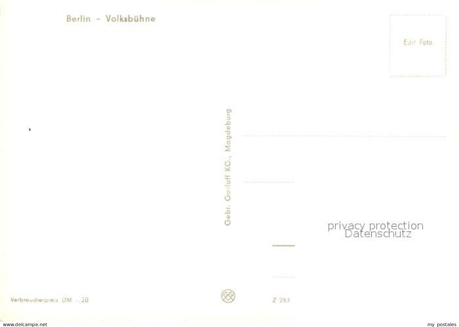 73032367 Berlin Volksbuehne Berlin - Autres & Non Classés