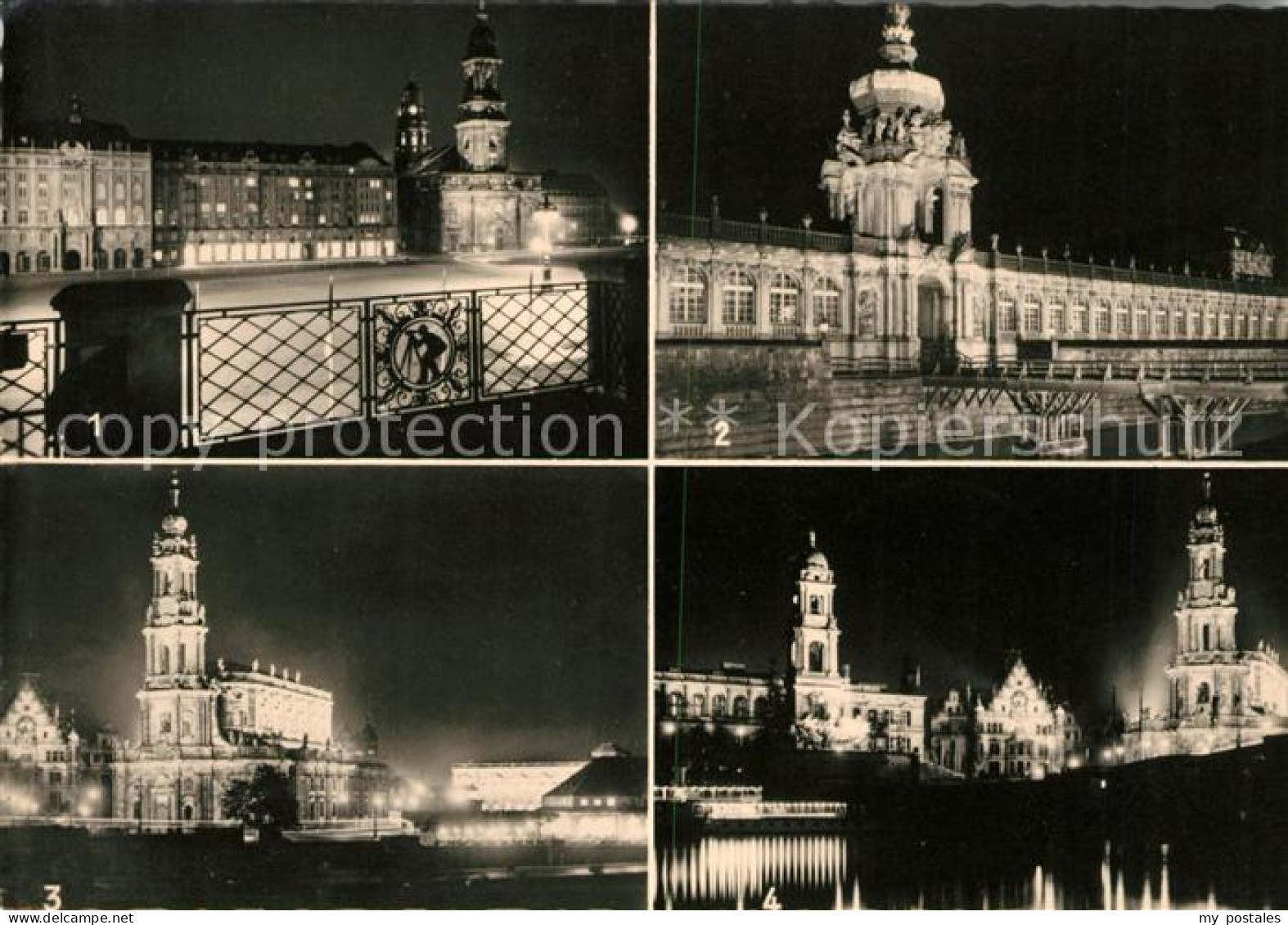 73032308 Dresden Bei Nacht Altmarkt Kreuzkirche Zwinger Kranentor Kath Hofkirche - Dresden