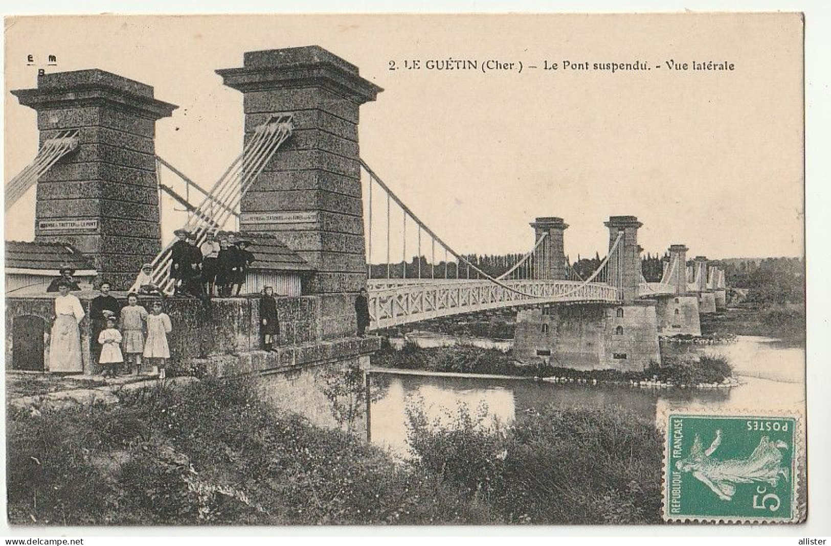 CPA 18 _ LE GUETIN / CUFFY (Cher) _ Le Pont Suspendu - Vue Latérale {S21-24} - Sonstige & Ohne Zuordnung