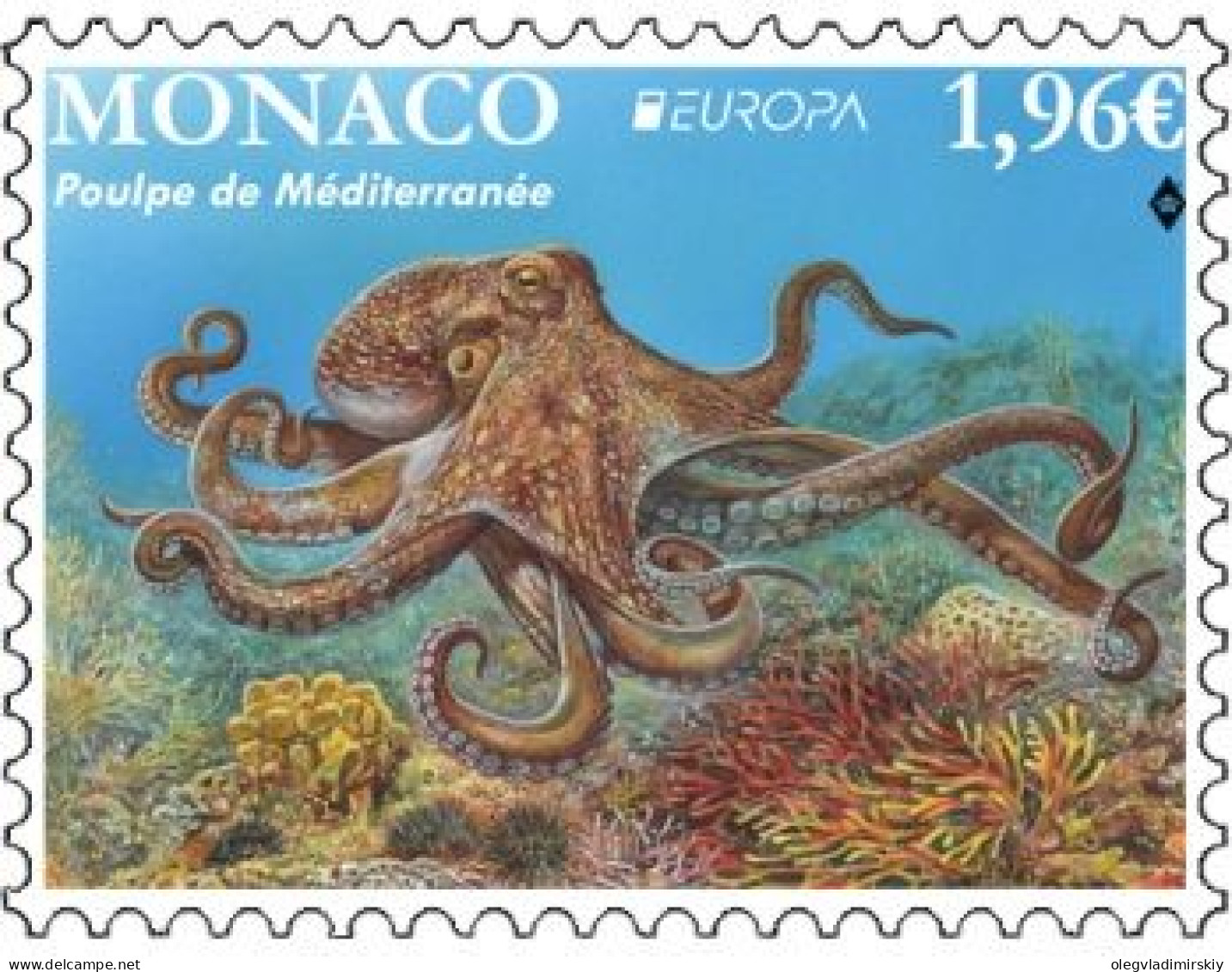 Monaco 2024 Europa CEPT Underwater Fauna Octopus Stamp MNH - 2024