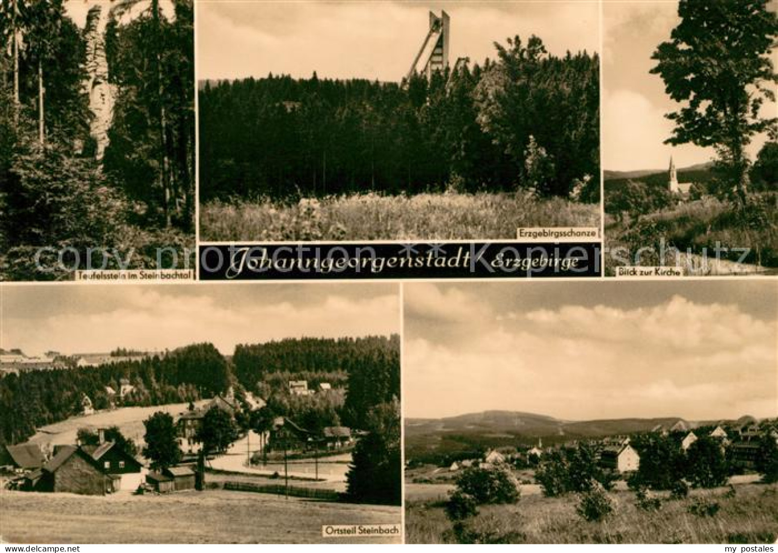 73031992 Johanngeorgenstadt Teufelsstein Steinbachtal Erzgebirgsschanze Kirche P - Johanngeorgenstadt