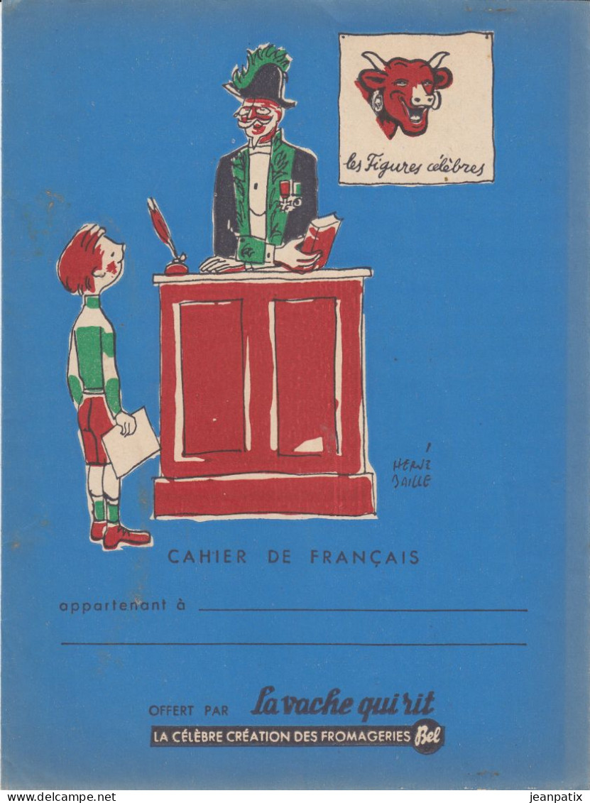 Protège Cahier - LA VACHE QUI RIT- Cahier De Français - Illustration Hervé Baille - Fromageries Bel - Sonstige & Ohne Zuordnung