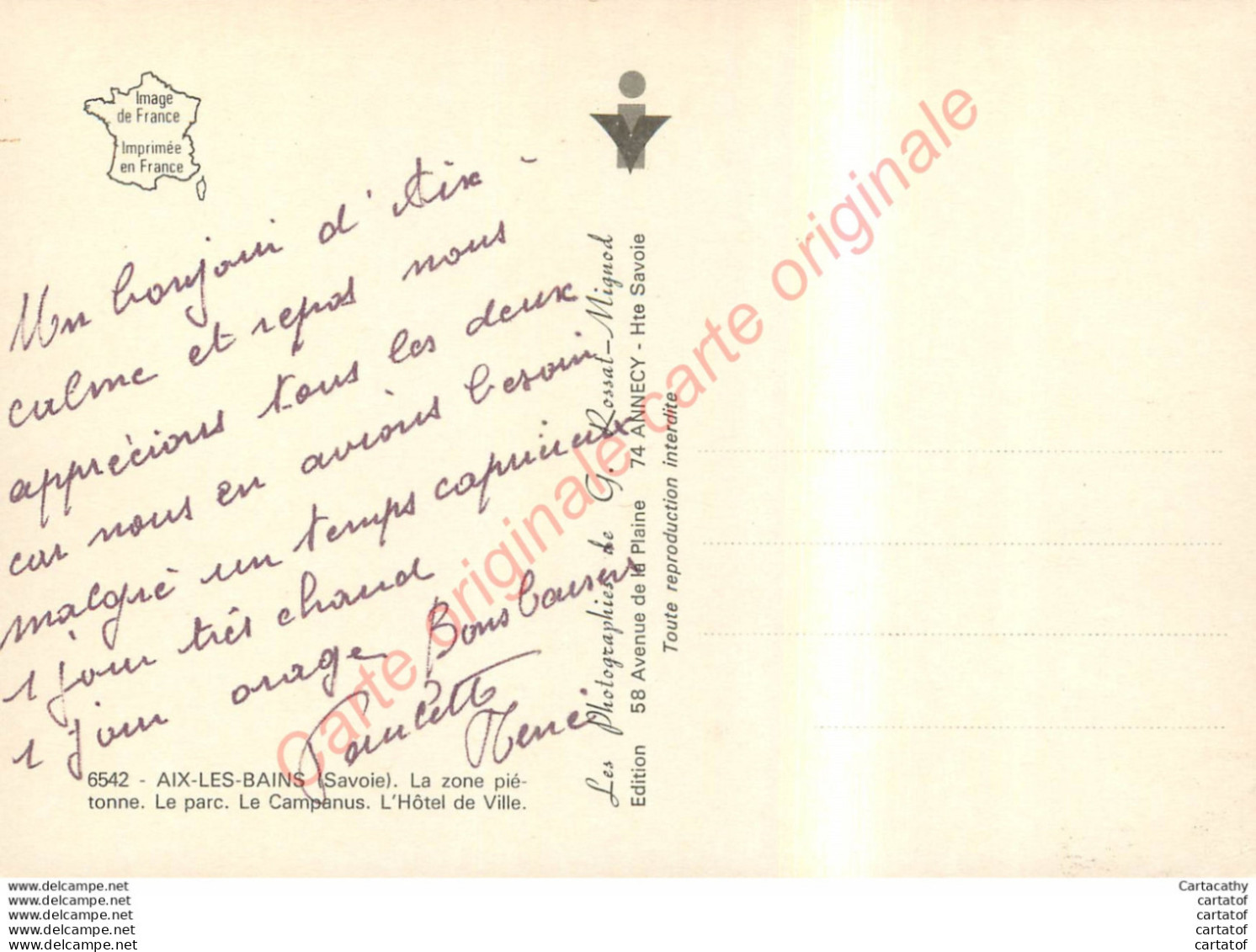 73.  A PIED DANS AIX LES BAINS .  CP Multivues . - Aix Les Bains