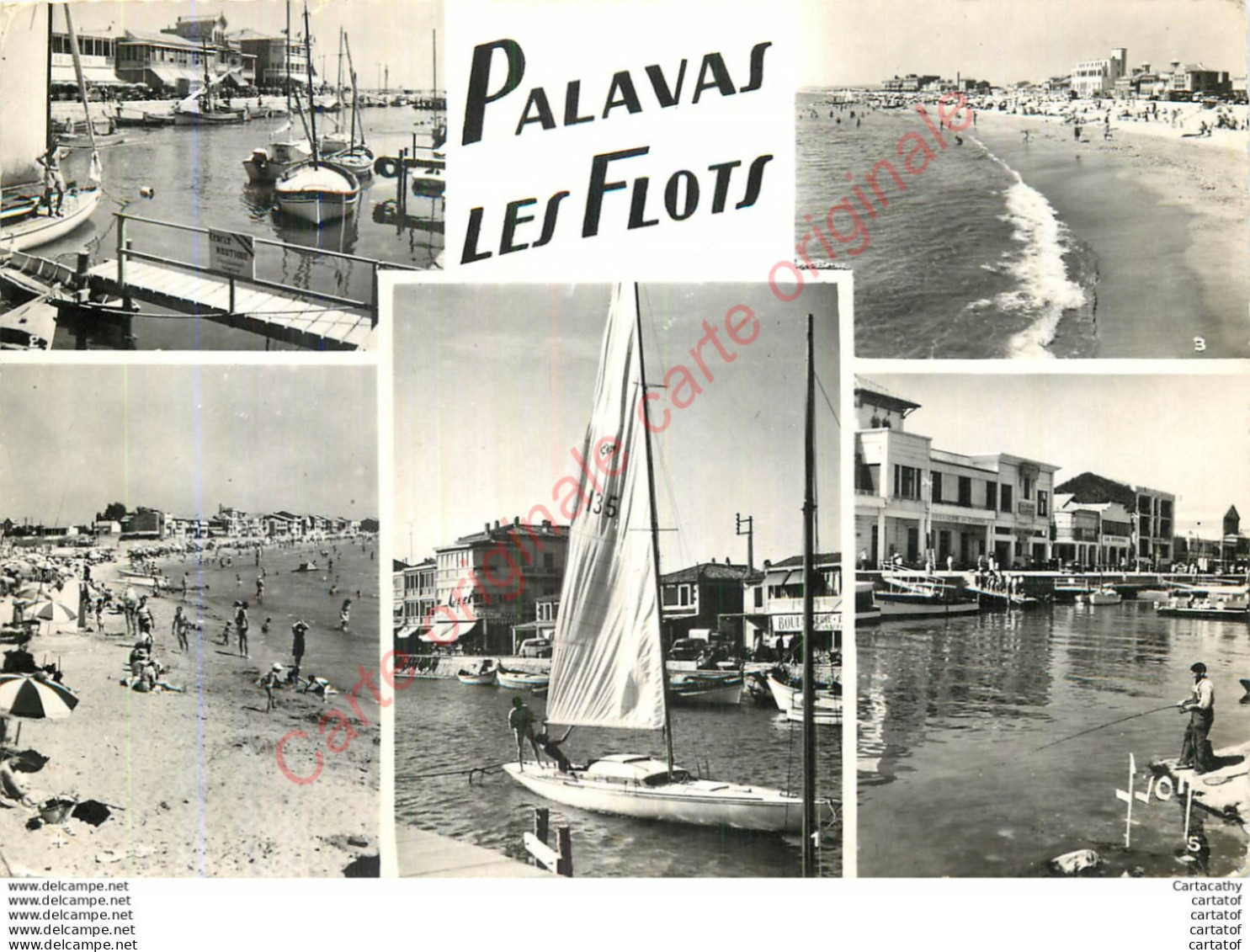 34.  PALAVAS LES FLOTS . Bateau De Plaisance . Le Canal . La Plage . Le Casino . CP Multivues . - Palavas Les Flots