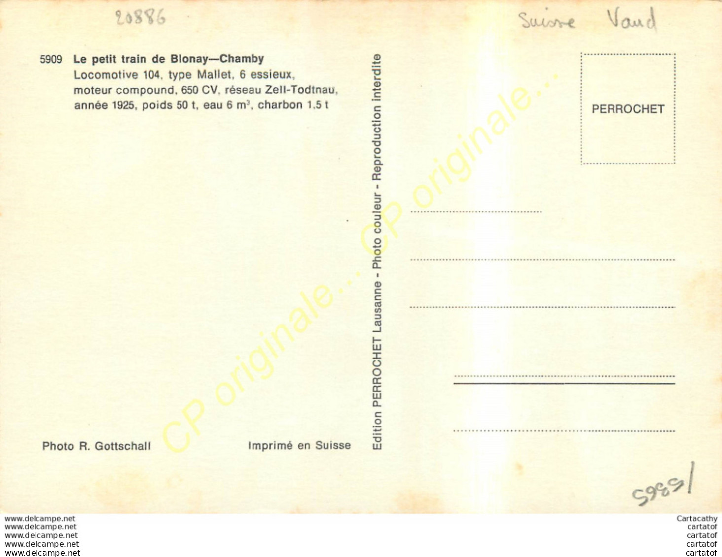 Chemin De Fer Touristique BLONAY-CHAMBY  .  Locomotive  104 Type Mallet ... - Andere & Zonder Classificatie