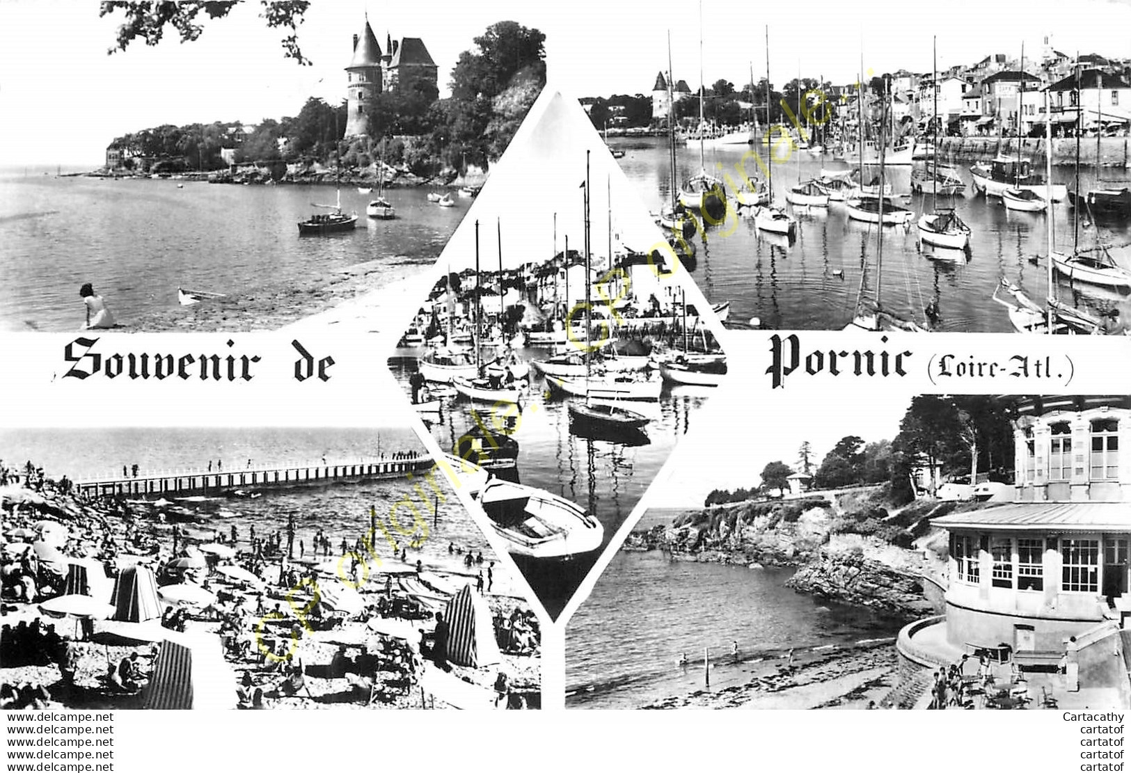 44.  SOUVENIR DE PORNIC . CP Multivues . - Pornic