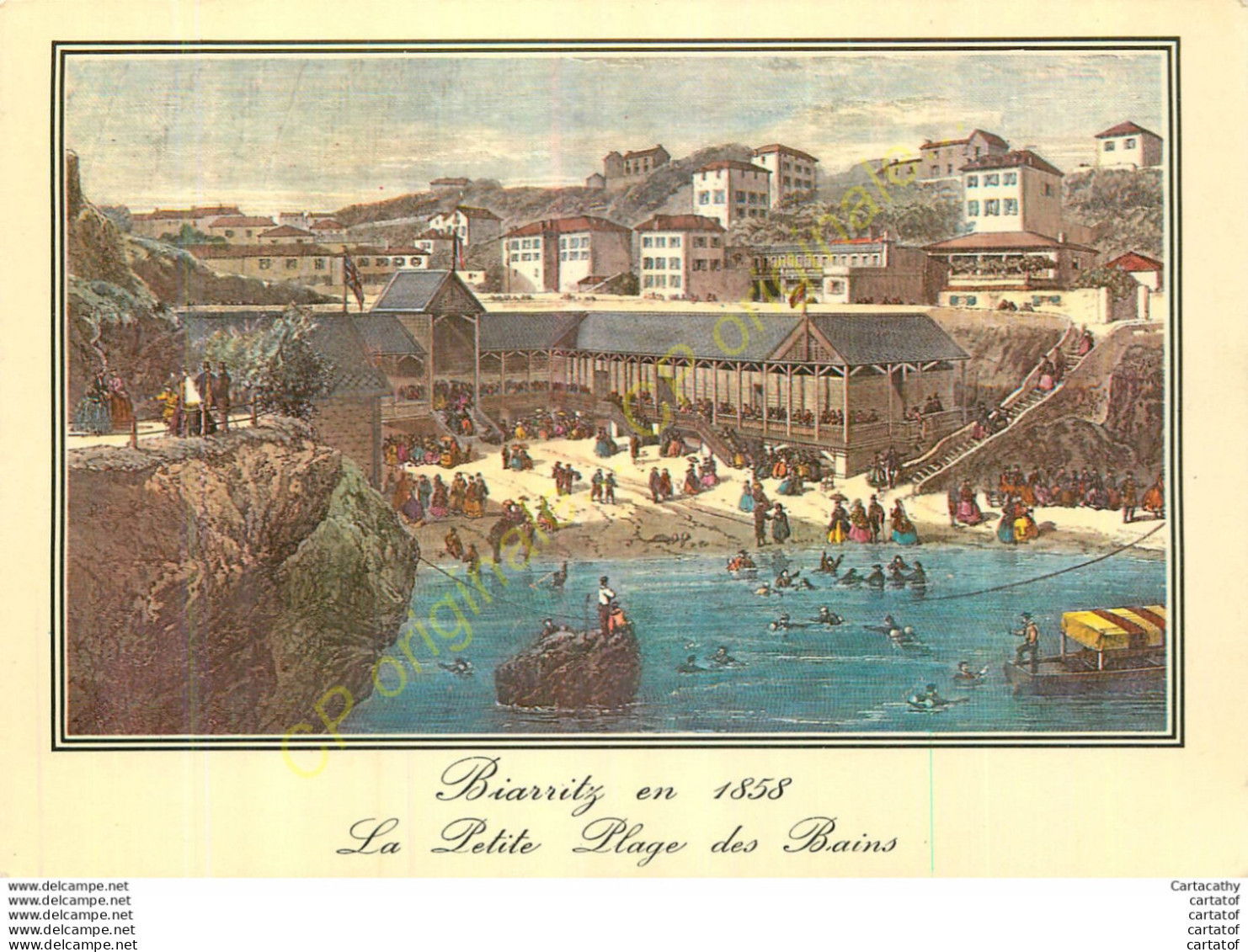 64.  BIARRITZ .  Vieilles Gravures De 1858 . La Petite Plage Des Bains ... - Biarritz