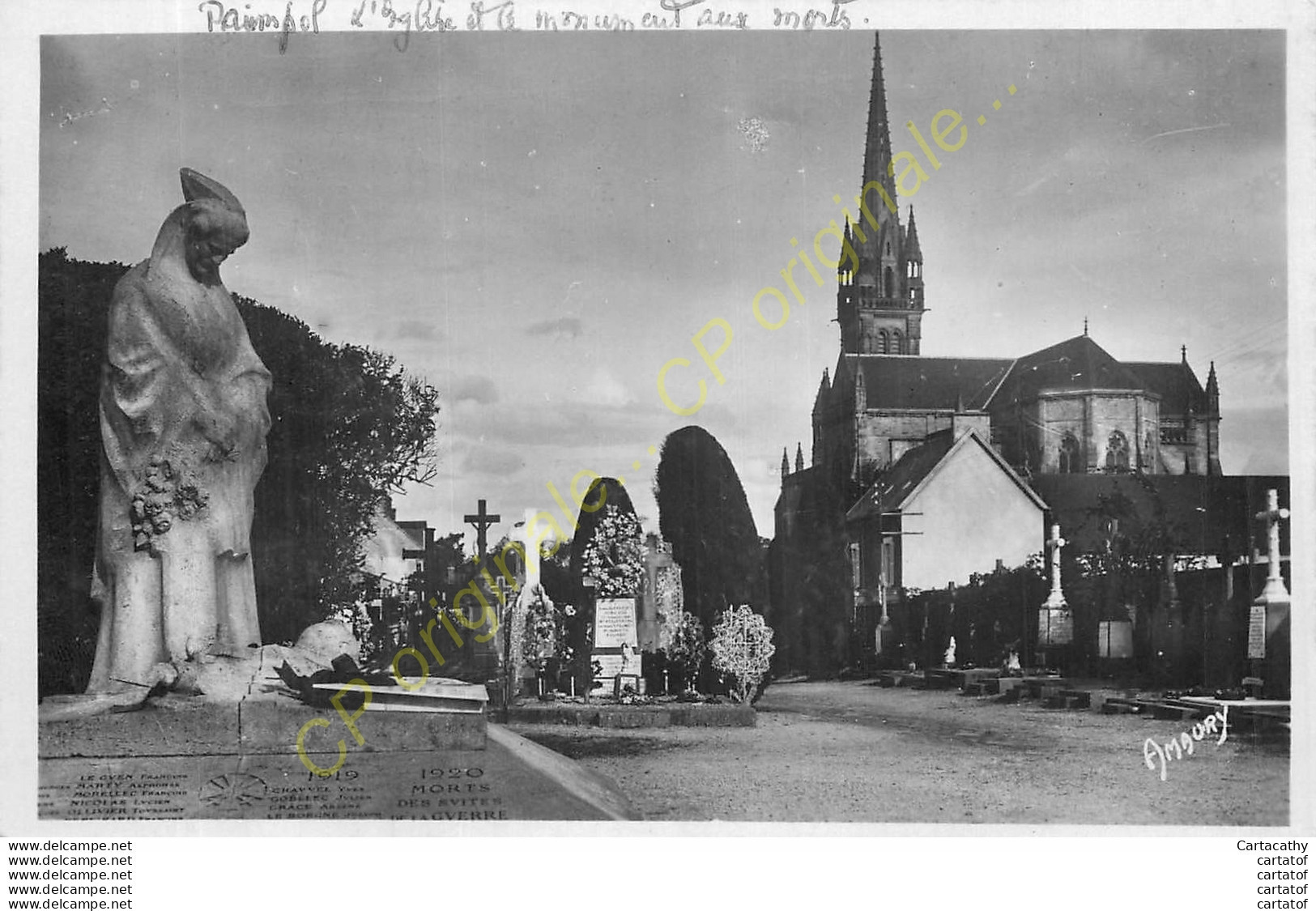 22.  PAIMPOL .  L'eglise Et Le Monument Aux MOrts . - Paimpol