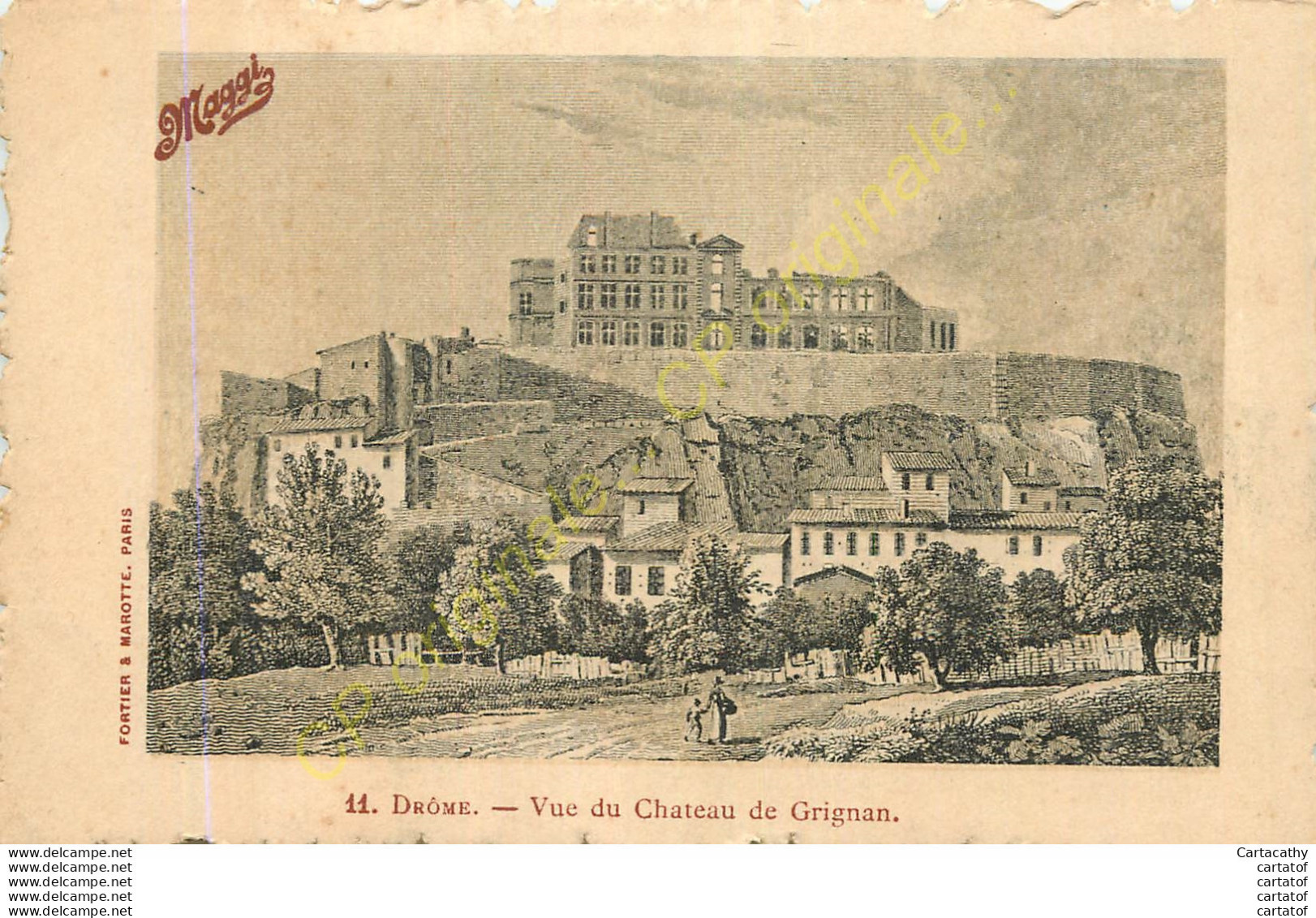 26.  Vue Du Château De GRIGNAN . Drôme .  CPA Publicitaire MAGGI . - Grignan