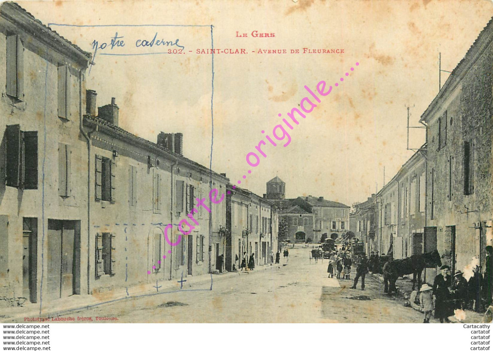 32.  SAINT CLAR . Avenue De Fleurance .  CPA Animée LABOUCHE FRERES TOULOUSE . - Andere & Zonder Classificatie