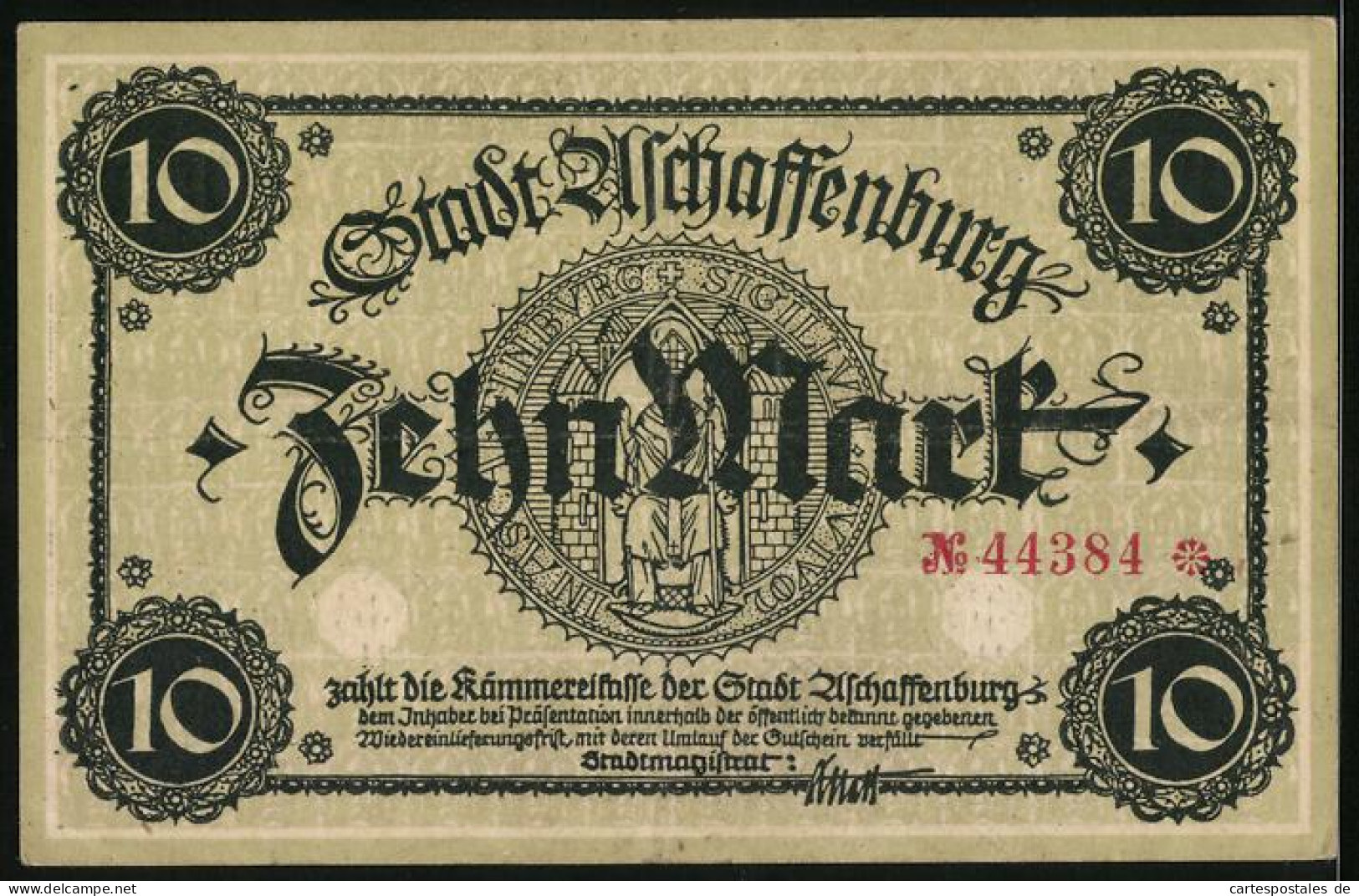Notgeld Aschaffenburg, 10 Mark, Ansicht Der Burg  - [11] Local Banknote Issues
