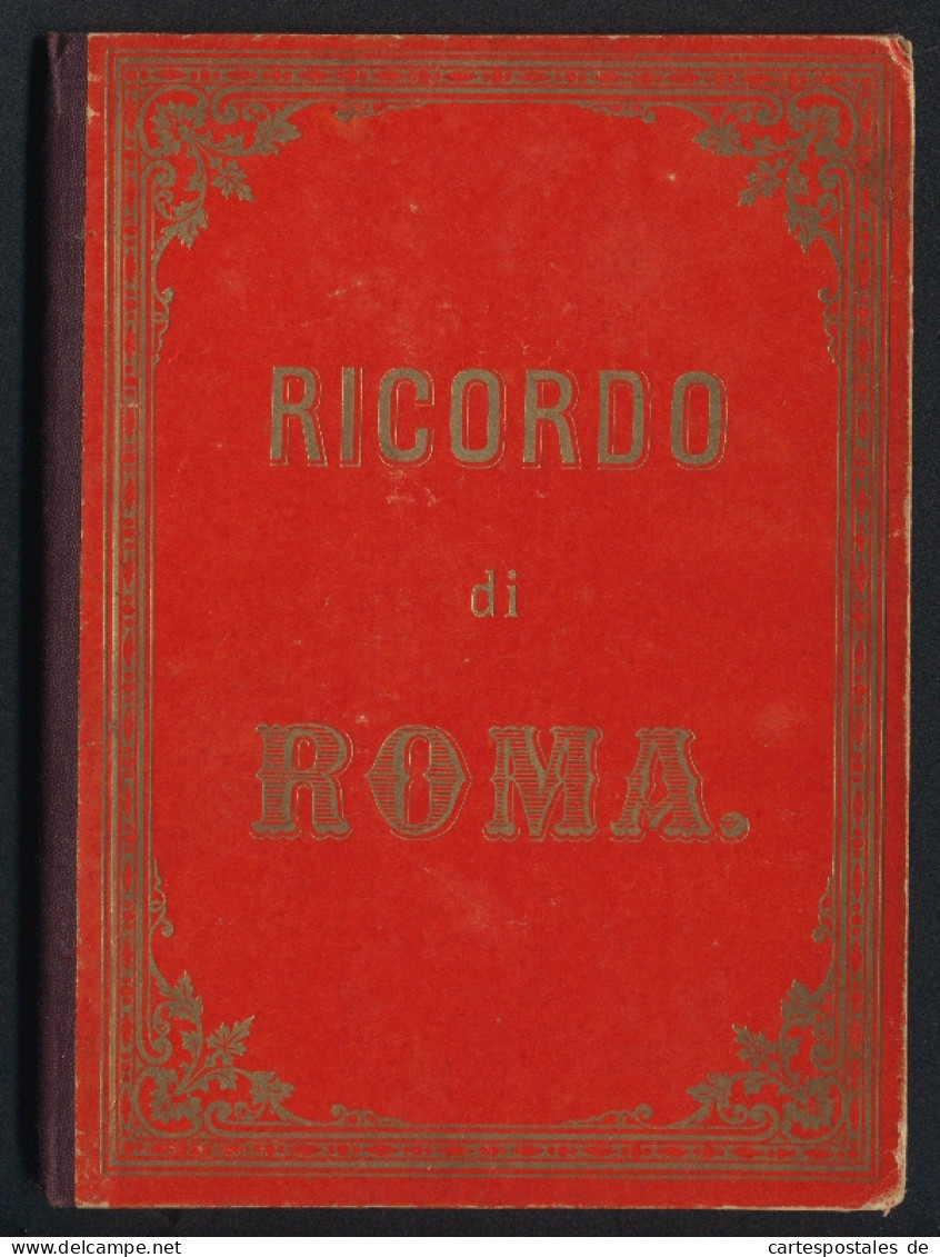 Leporello-Album 24 Lithographie-Ansichten Roma, S. Pietro, Piramide Di Cajo Cestio, Fontana Di Trevi, Piazza Colonna  - Lithografieën