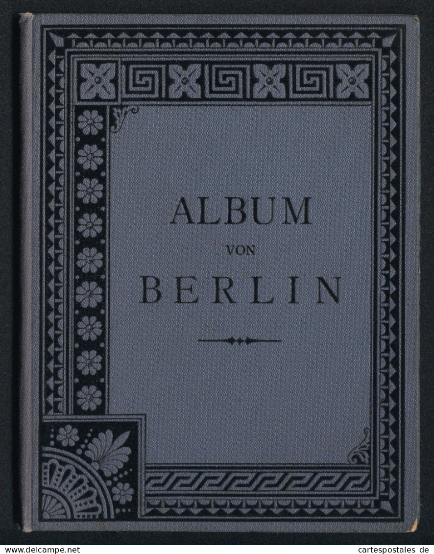 Leporello-Album 26 Lithographie-Ansichten Berlin, Anhalter Bahnhof, Lehrter Bahnhof, Liepziger Platz, Krolls Etabliss.  - Lithografieën