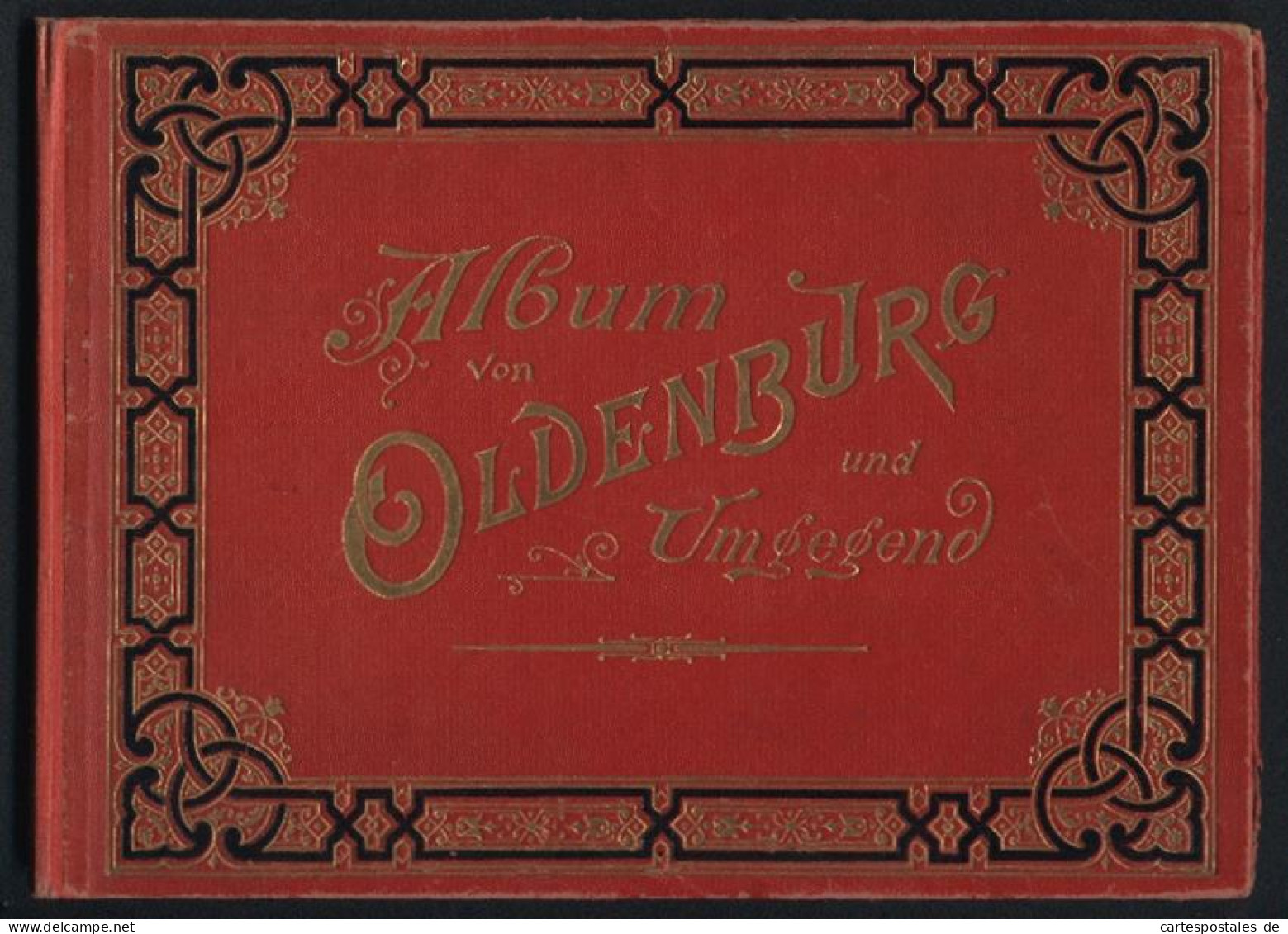 Leporello-Album 29 Lithographie-Ansichten Oldenburg, Lange Strasse, Gymnasium, Kasernen, Oberrealschule, Zwischenahn  - Litografia