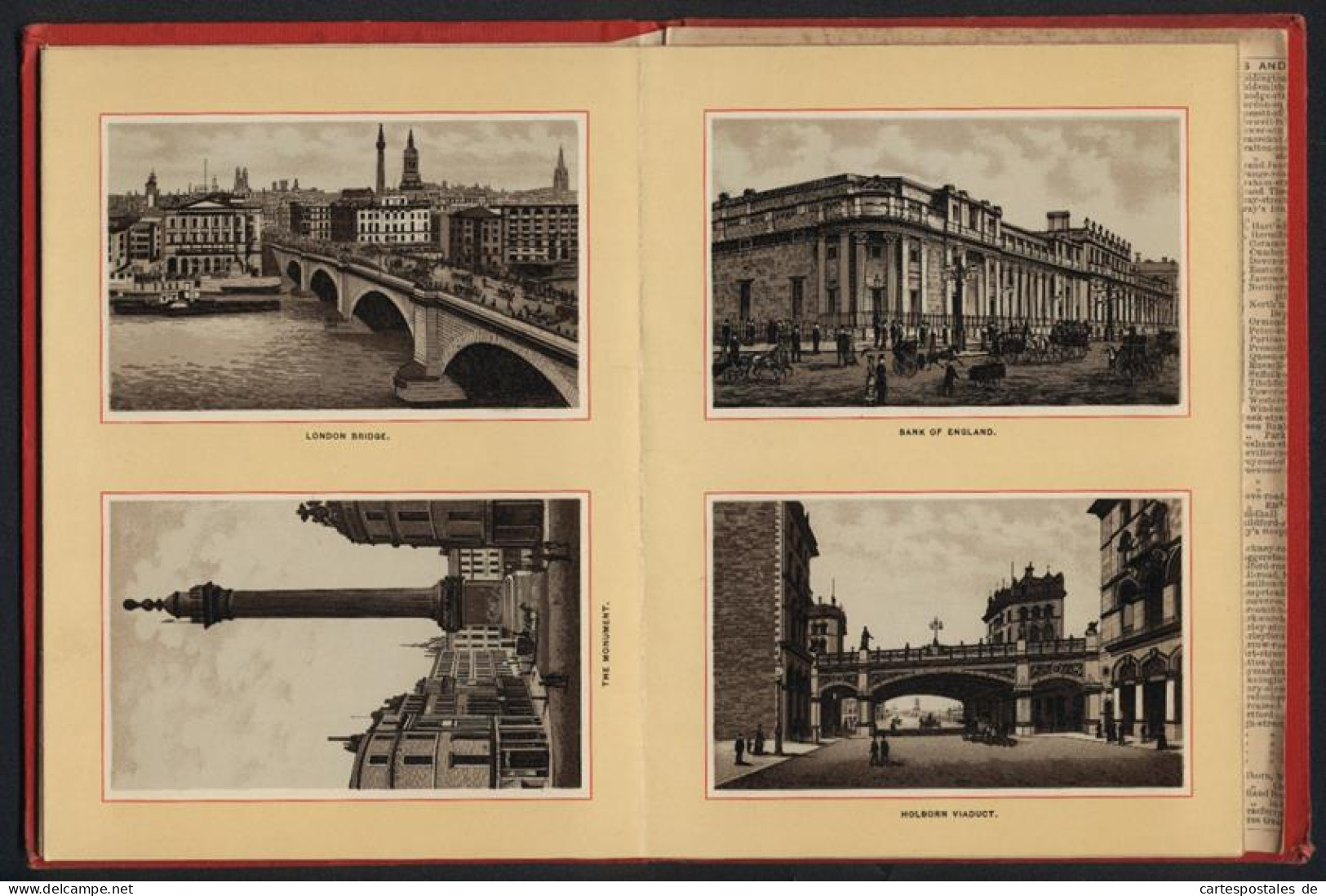 Leporello-Album 27 Lithographie-Ansichten London, Crystal Palace, Albet Hall, Imperial Institute, Trafalgar Square Tow  - Lithografieën