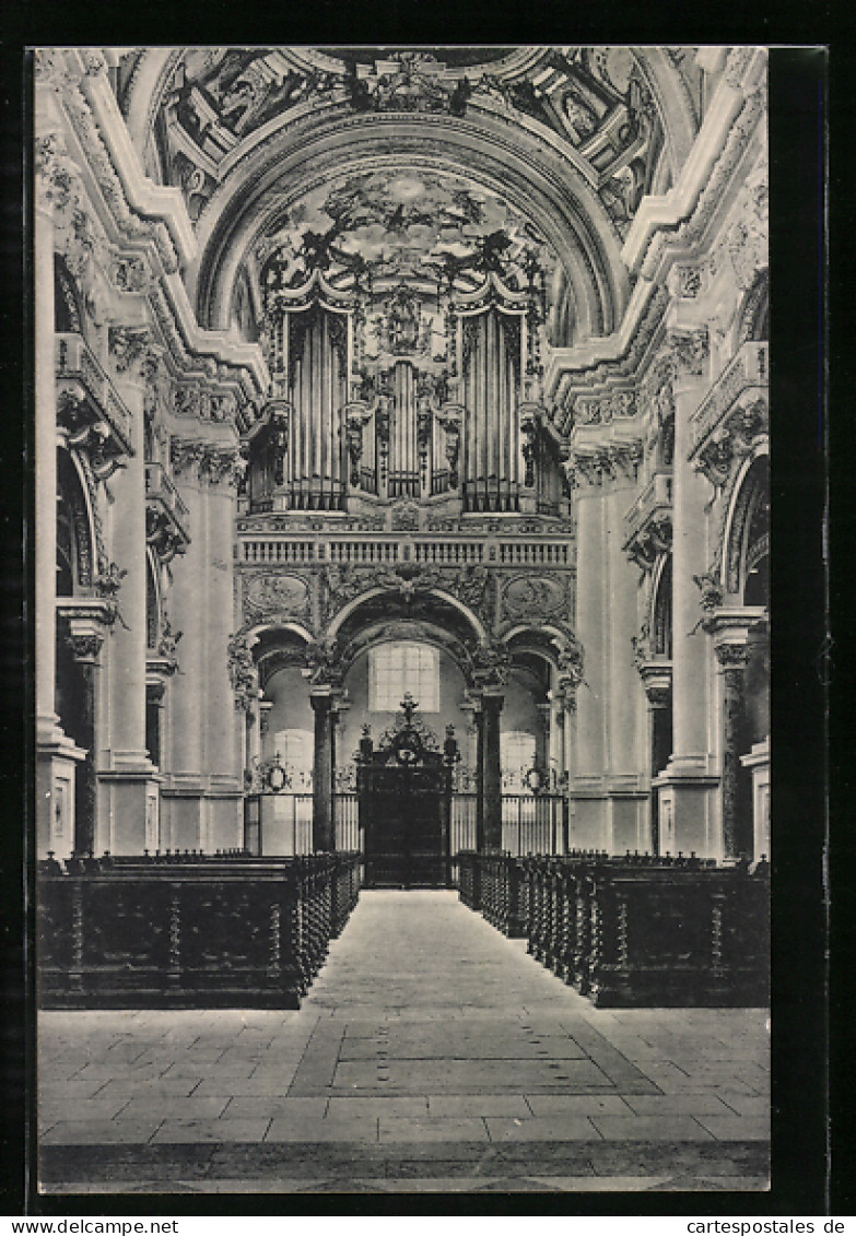AK St. Florian, Inneres Der Stiftskirche Mit Orgel  - Musique Et Musiciens