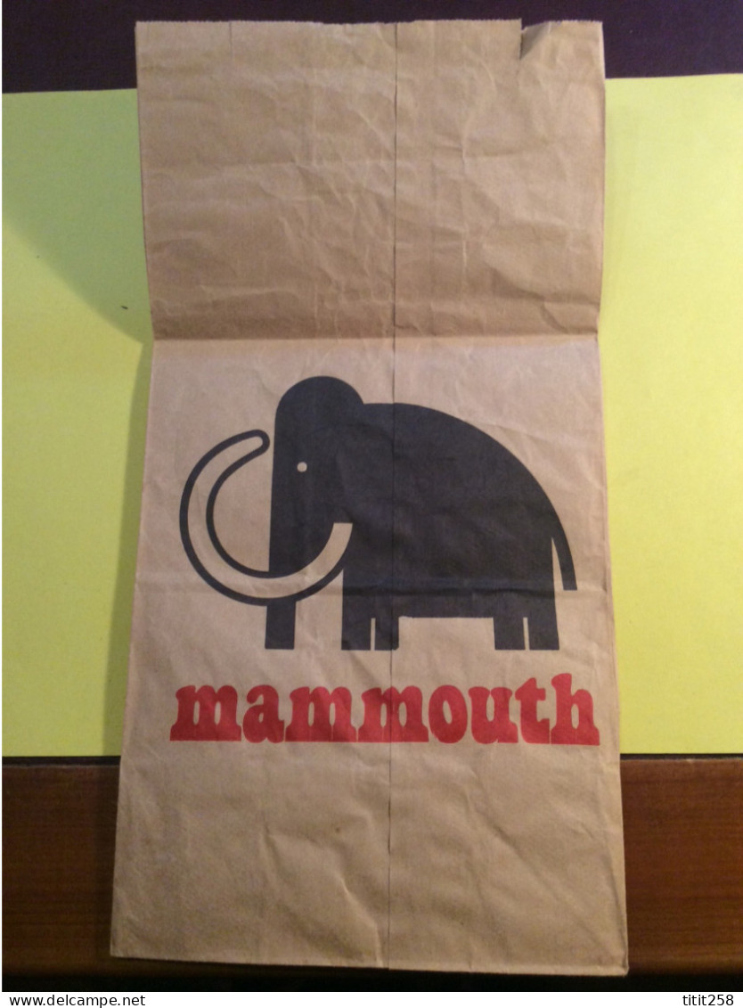 Ancienne Grande Poche Sac Papier Magasin Supermarché MAMMOUTH ( éléphant )  Années 70 / 80 - Advertising