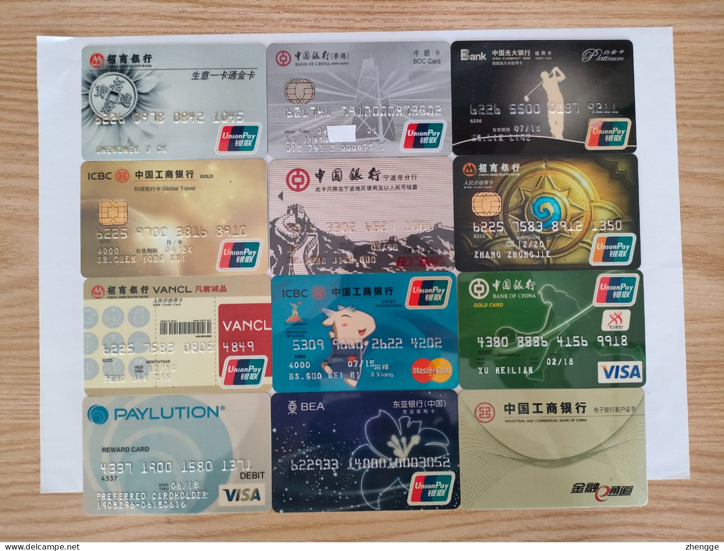 12pcs Bank Cards, - Krediet Kaarten (vervaldatum Min. 10 Jaar)