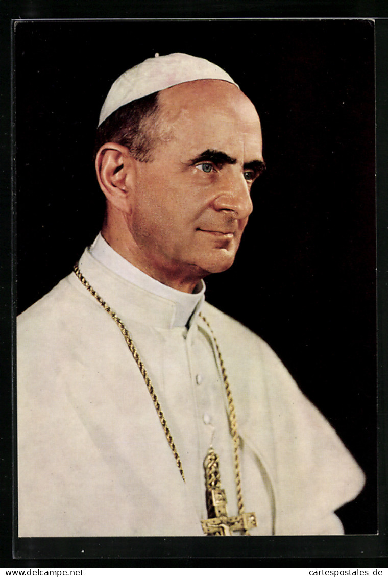 AK Portrait Papst Paul VI. Blickt In Die Ferne  - Papes