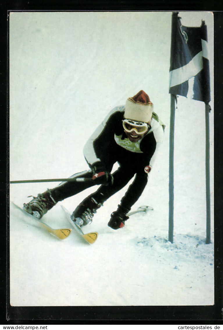 AK Grenoble, Riesenslalom 1968, Skifahrer Willy Favre  - Winter Sports