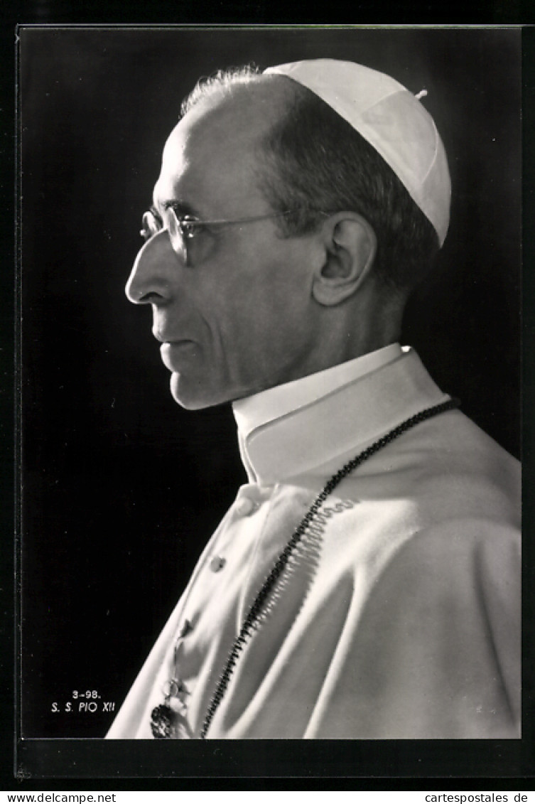 AK Papst Pius XII. Im Profil Portraitiert  - Papi