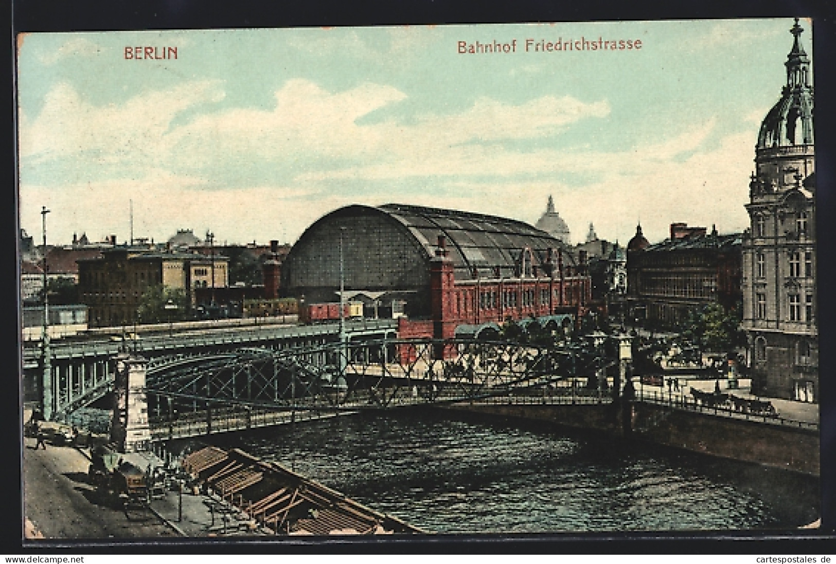 AK Berlin, Flusspartie Mit Bahnhof Friedrichstrasse  - Mitte