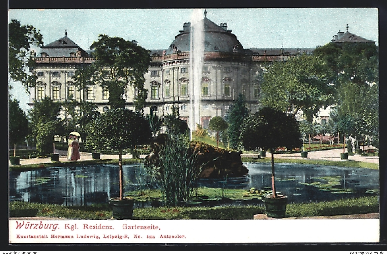 AK Würzburg, Gartenseite Der Residenz  - Wuerzburg