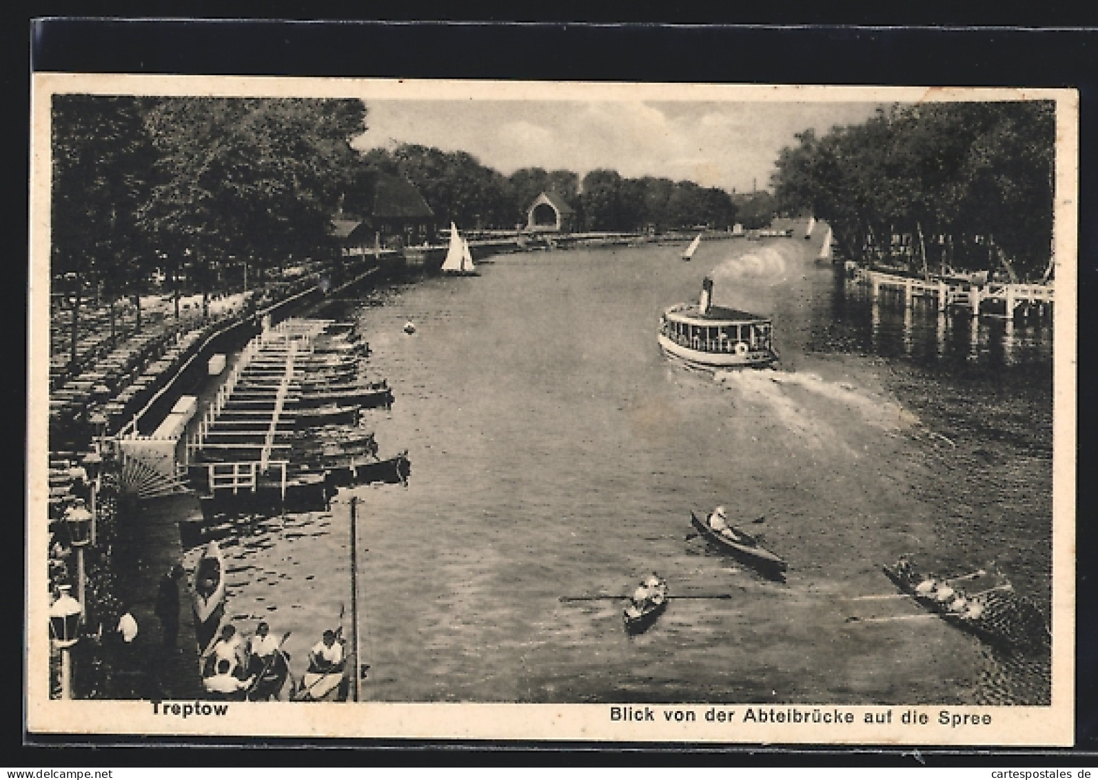 AK Treptow, Blick Von Der Abteibrücke Auf Die Spree  - Treptow