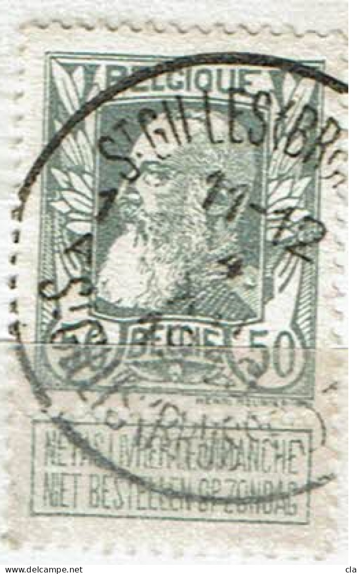78  Obl  St Gilles (BXL)  Entier - 1905 Grosse Barbe