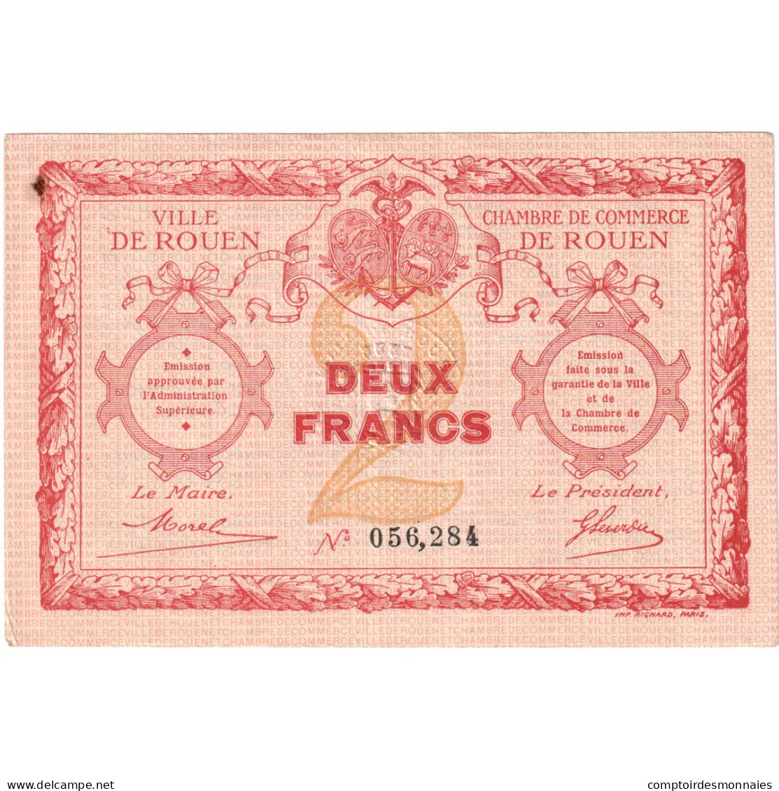 France, 2 Francs, 1920, 056.284, TTB - Chambre De Commerce