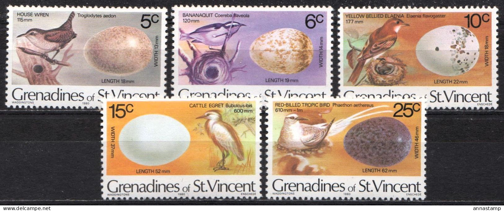 Grenadines Of St Vincent MNH Stamps, With Imprint Year 1980 - Andere & Zonder Classificatie