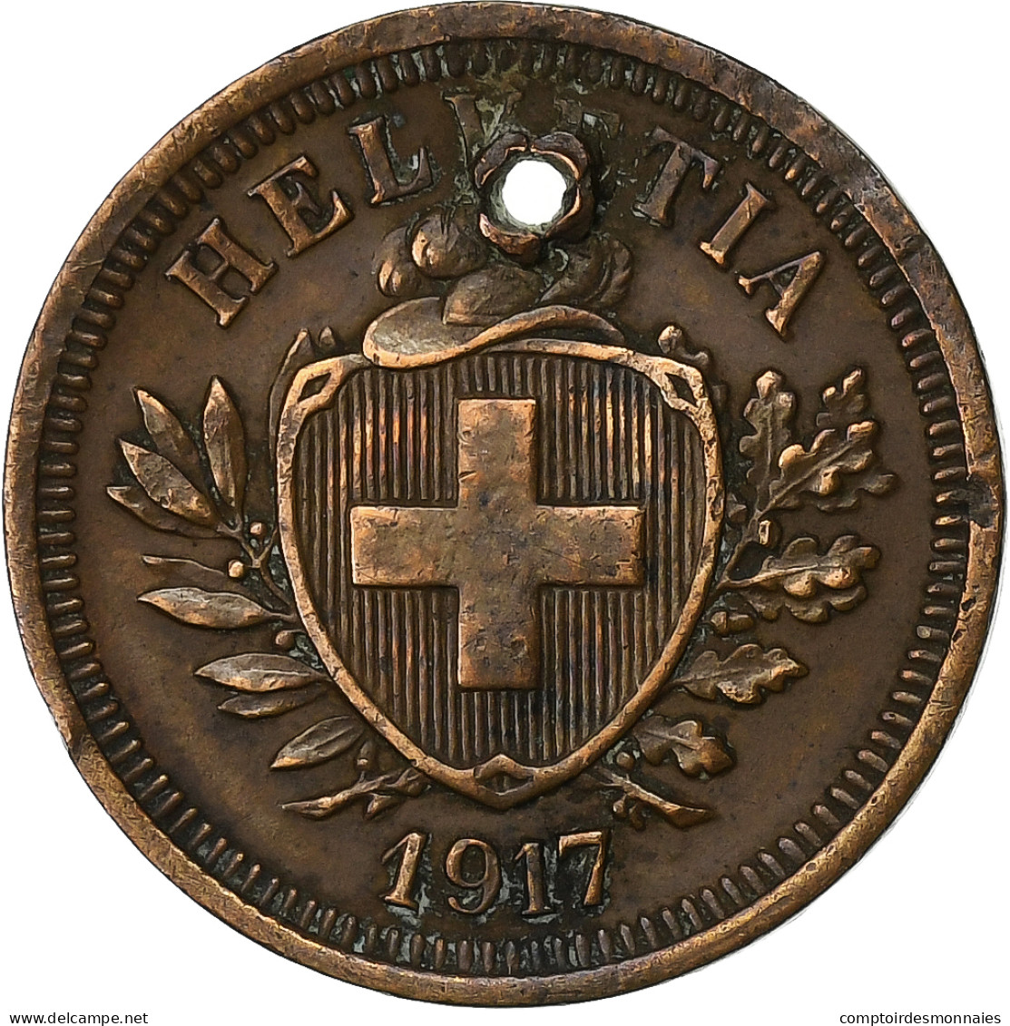 Suisse, Rappen, 1917, Bern, Bronze, TB, KM:3.2 - Otros & Sin Clasificación