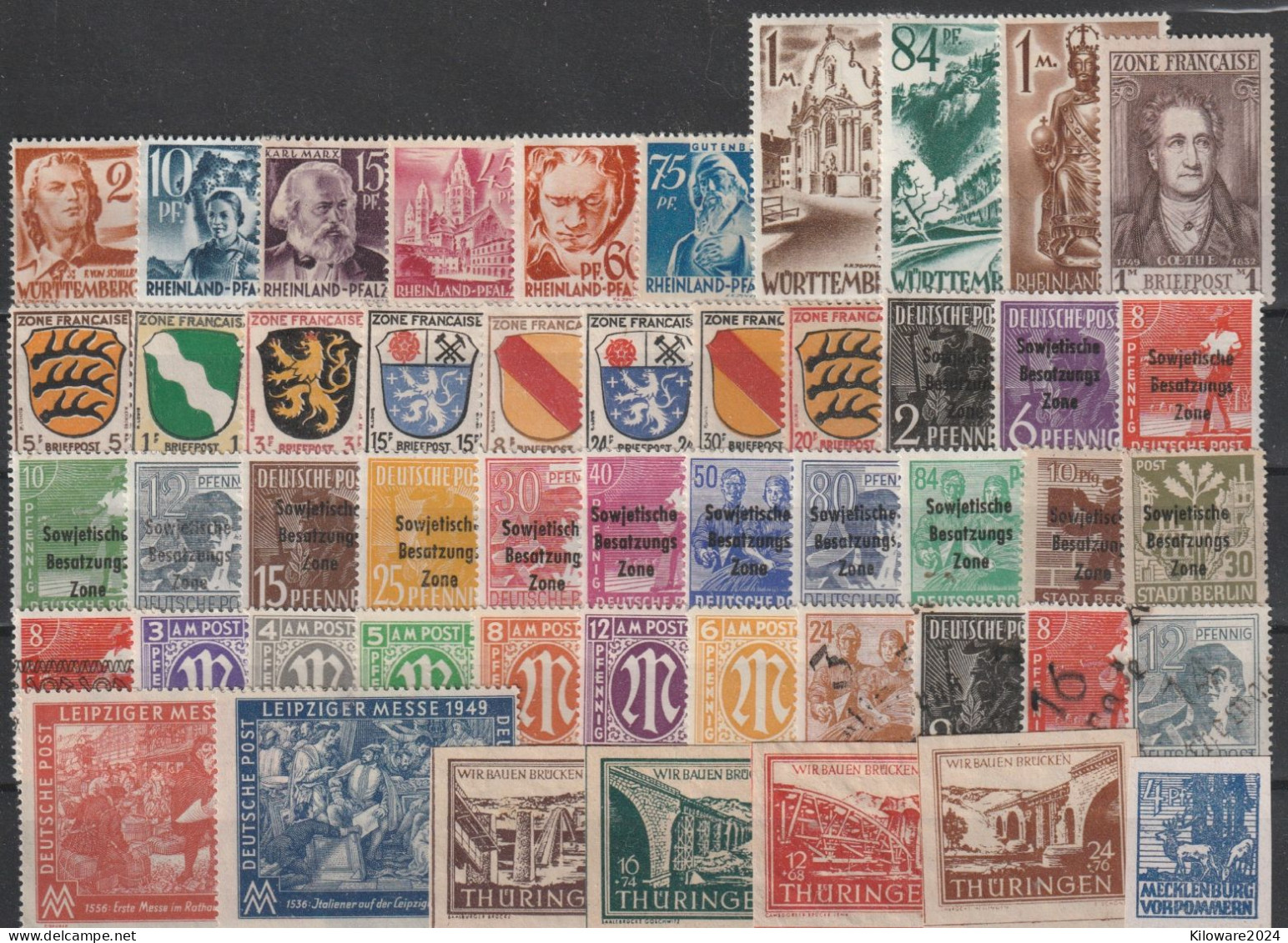 Deutsche Zonen: Lot Mit Versch. Werten 1945-49, Postfrisch.  (036) - Lots & Kiloware (mixtures) - Max. 999 Stamps