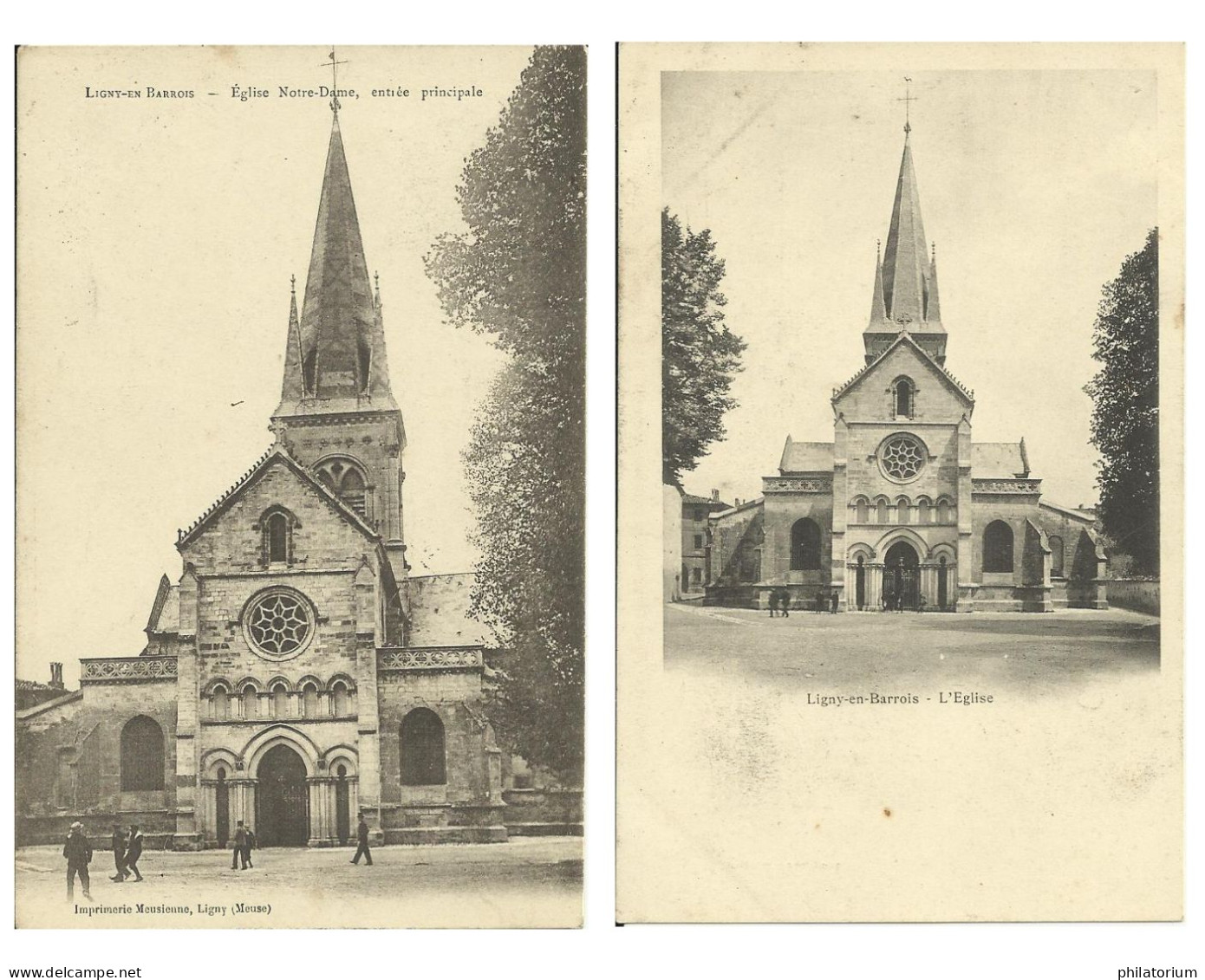 55  LIGNY En BARROIS  L'Eglise  Notre Dame + Entrée Principale, - Ligny En Barrois