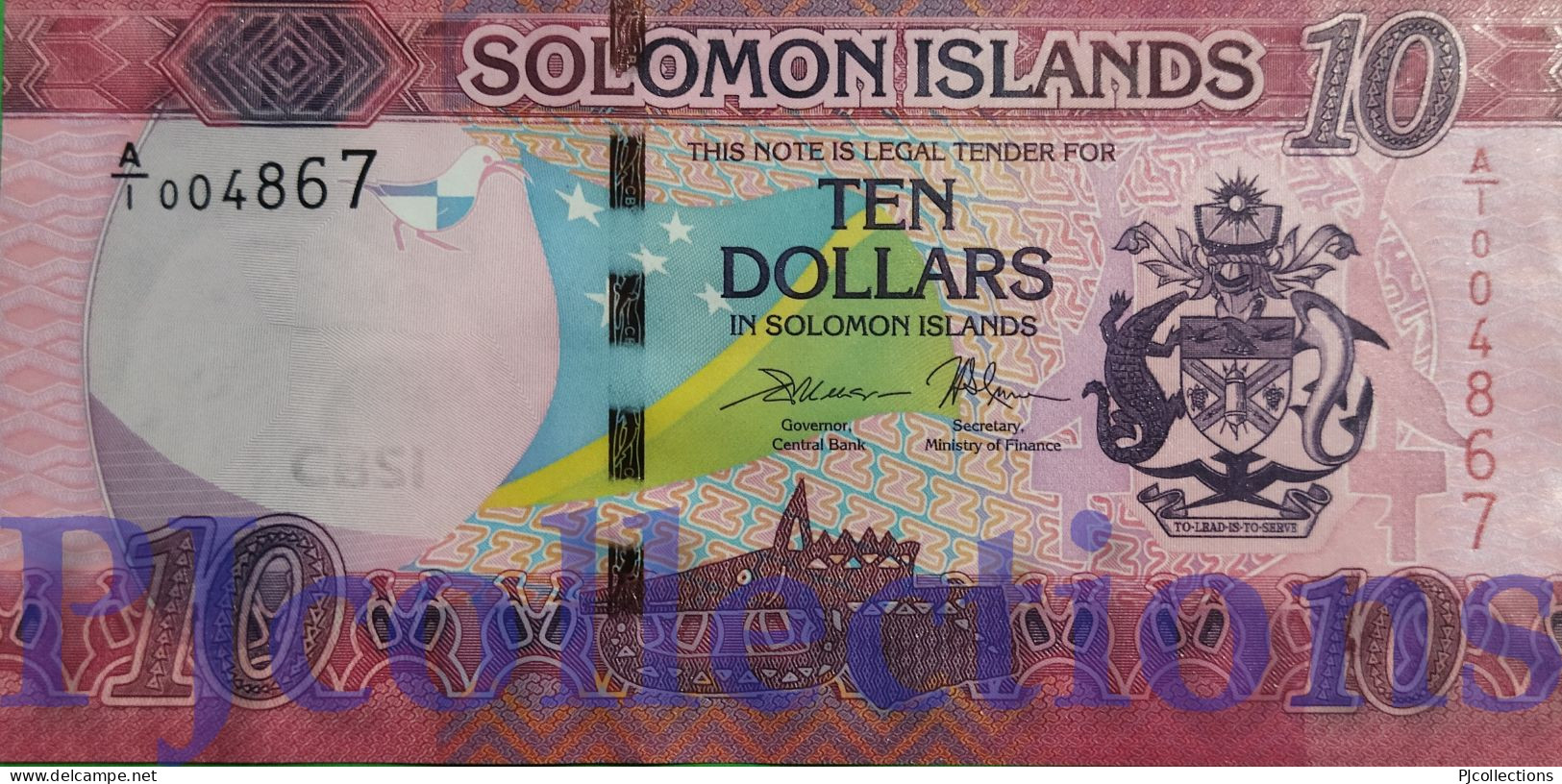 SOLOMON ISLANDS 10 DOLLARS 2017 PICK 33 UNC LOW SERIAL NUMBER "A/1 0048**" - Solomonen