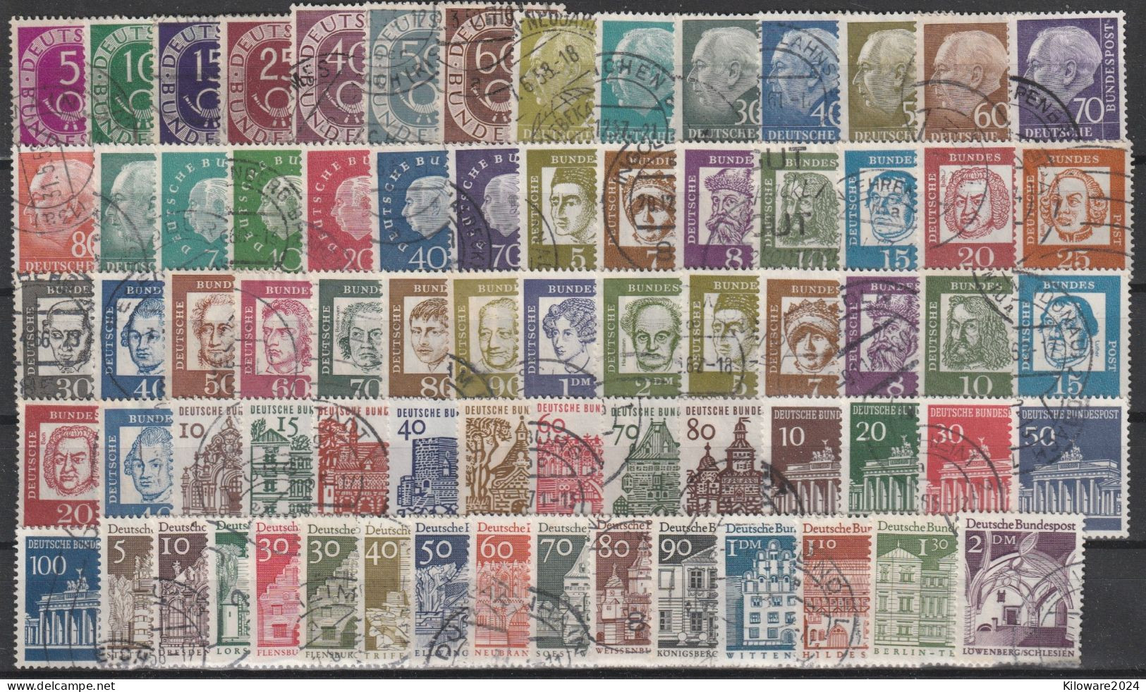 BRD: Lot Mit Versch. Freimarken Ab Posthorn, Gestempelt.  (037) - Lots & Kiloware (mixtures) - Max. 999 Stamps