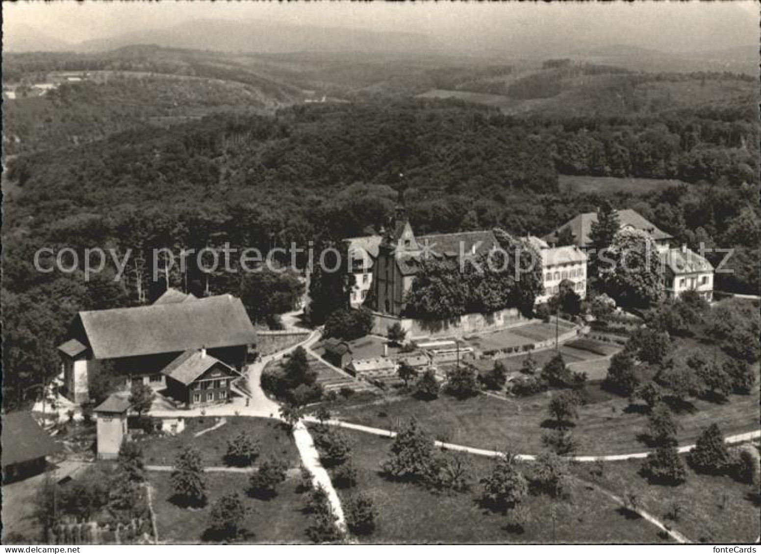 11622998 St Chrischona Fliegeraufnahme Kirche  St Chrischona - Autres & Non Classés