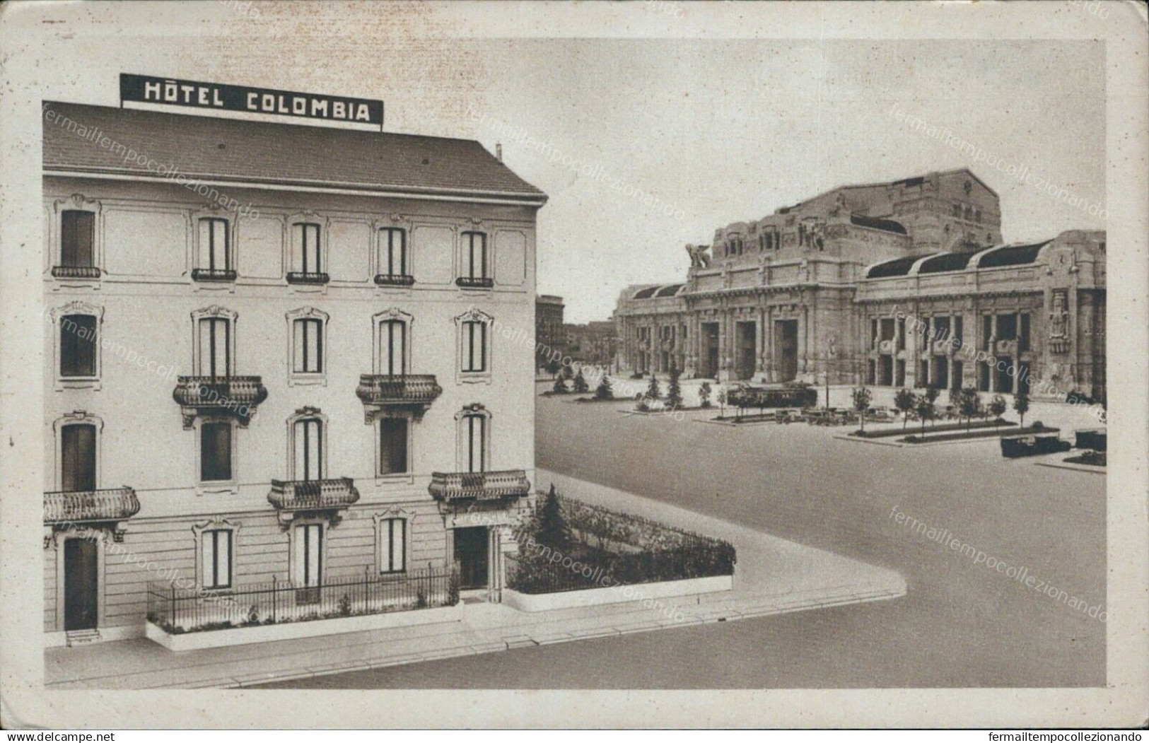 Cs247 Cartolina Milano Citta' Hotel Colombia 1933 - Milano (Milan)