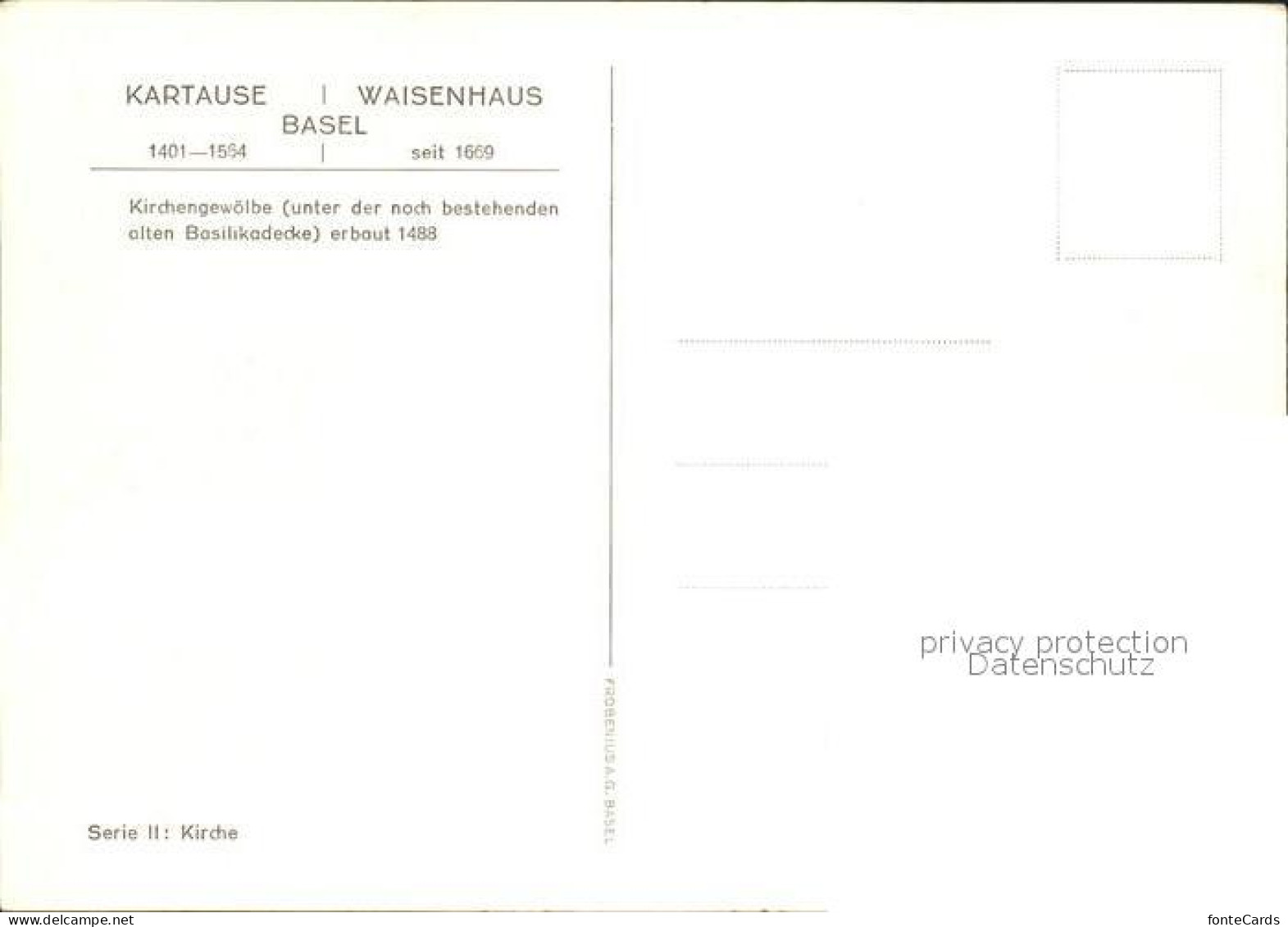 11622870 Basel BS Kartause Waisenhaus Kirchengewoelbe 1488 Basel BS - Other & Unclassified