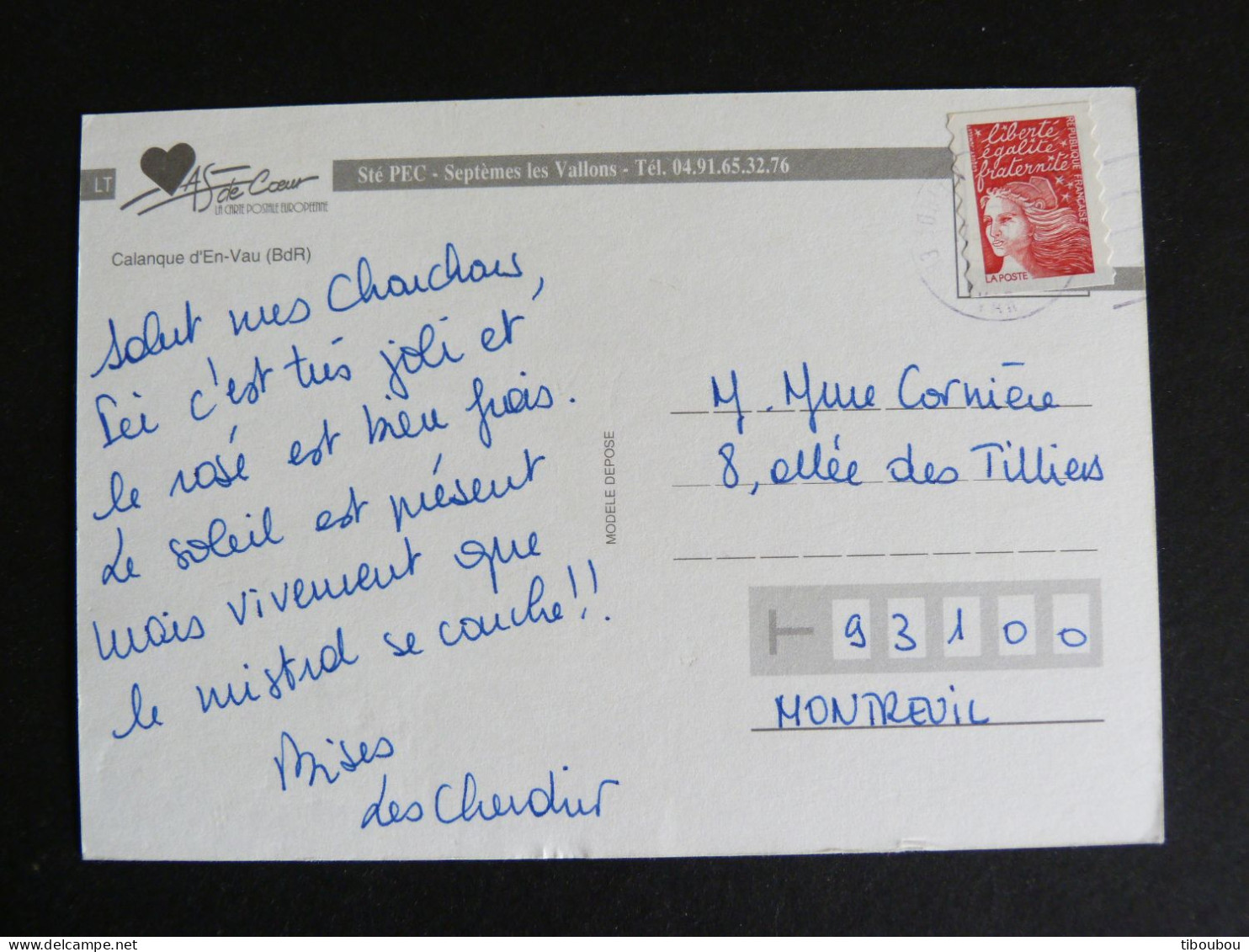 TOULON CENTRE DE TRI - VAR - FLAMME MUETTE SUR MARIANNE LUQUET - CALANQUE D'EN VAU BOUCHES DU RHONE - Mechanical Postmarks (Advertisement)