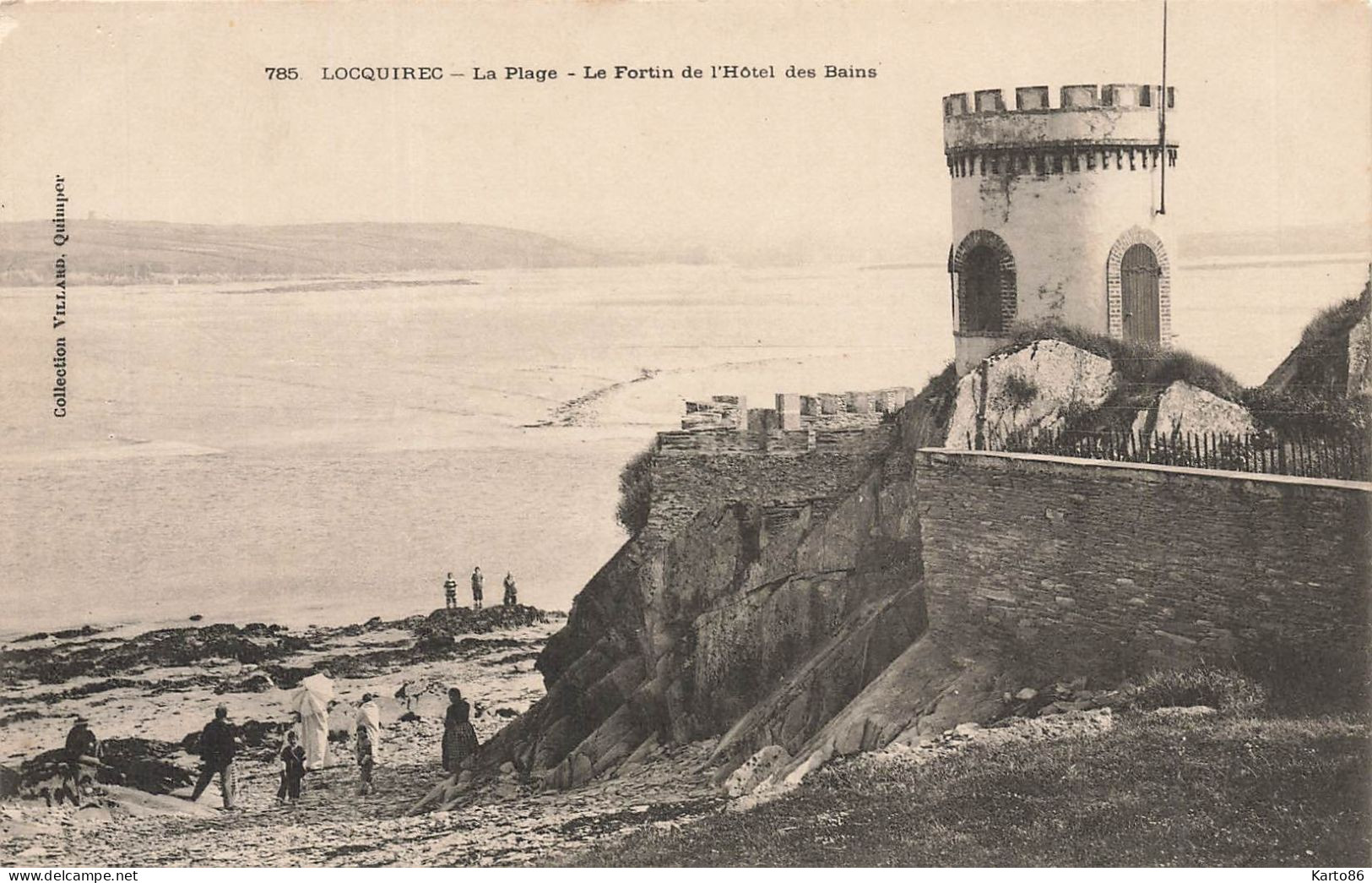 Locquirec * Le Fortin De L'Hôtel Des Bains , La Plage * Villageois - Locquirec