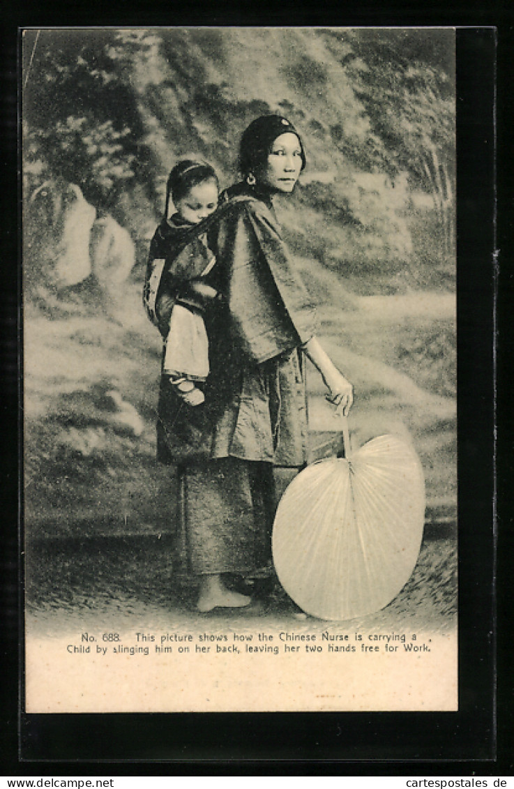 AK Chinese Nurse Carrying A Child By Slinging Him On Her Back  - Zonder Classificatie