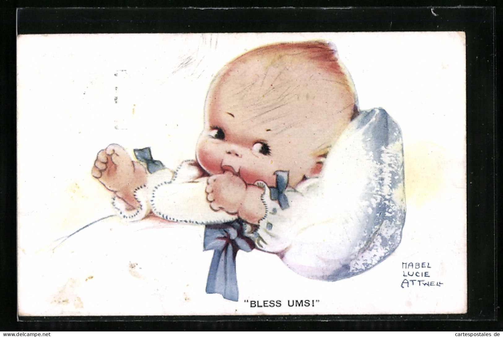 Künstler-AK Mabel Lucie Attwell: Wenn`s Glück Dir Lacht - Baby Nuckelt Am Daumen  - Attwell, M. L.