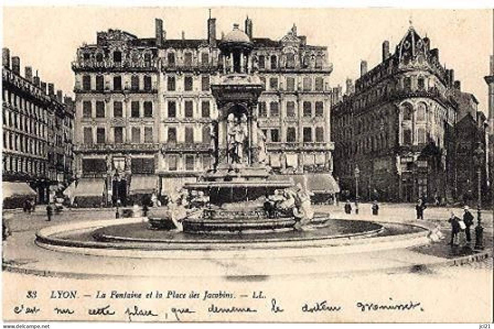 69 - RHÔNE - LYON - CPA LA FONTAINE ET LA PLACE DES JACOBINS (475)_CP243 - Lyon 1