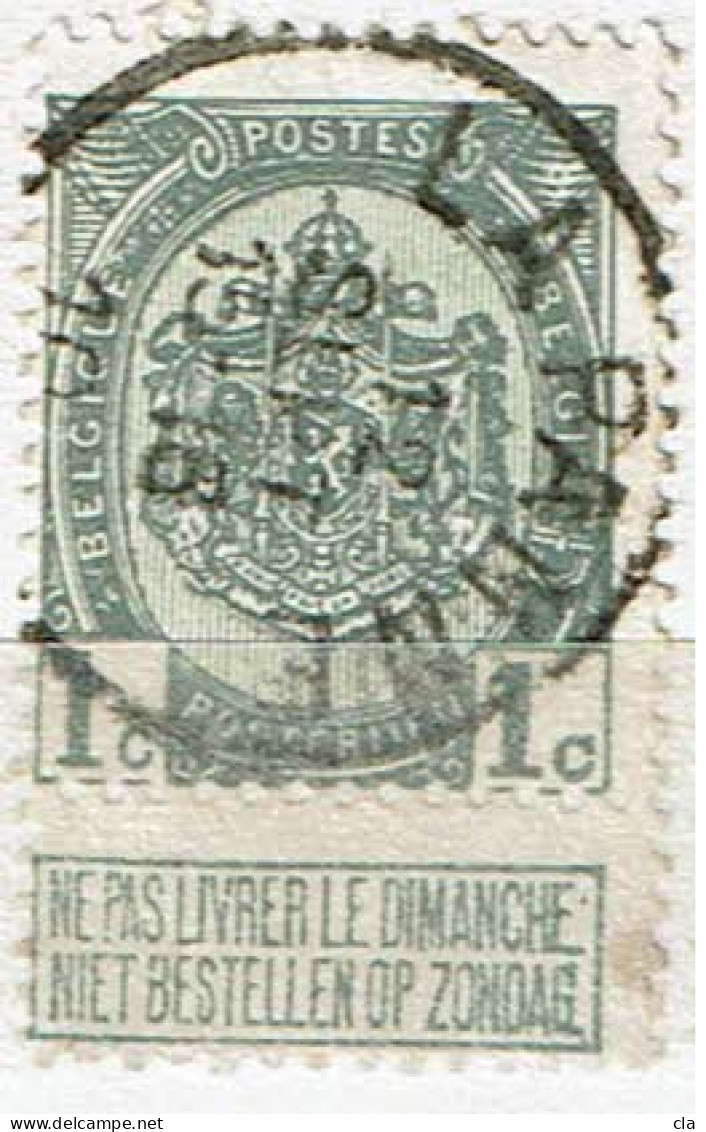 81  Obl  La Panne  + 8 - 1893-1907 Wapenschild