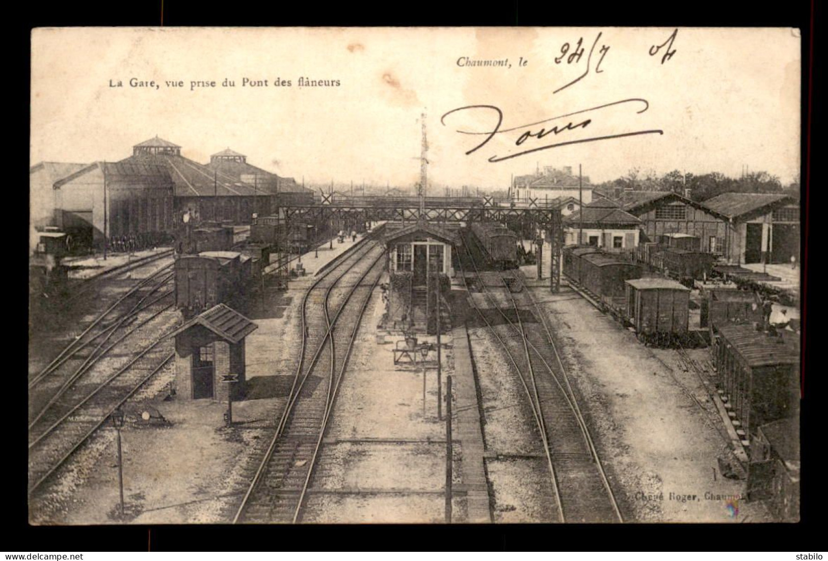 52 - CHAUMONT - LES VOIES DE LA GARE DE CHEMIN DE FER PRISE DU PONT DES FLANEURS - Chaumont