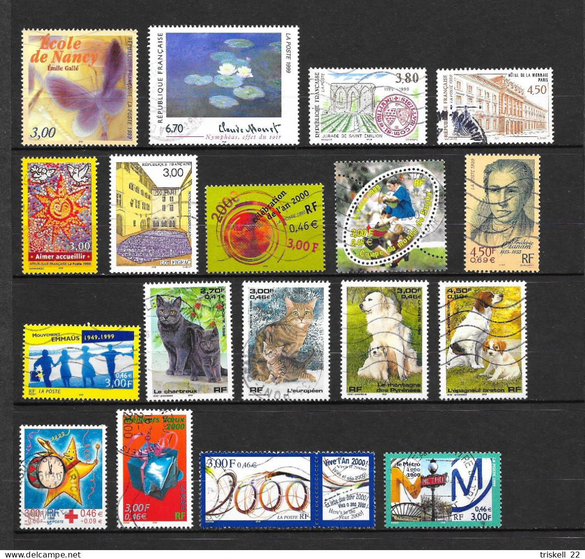 Lot De 68 Timbres Oblitérés Entre N° 3140 & 3292 ( Année 1998-1999 ) - Sammlungen